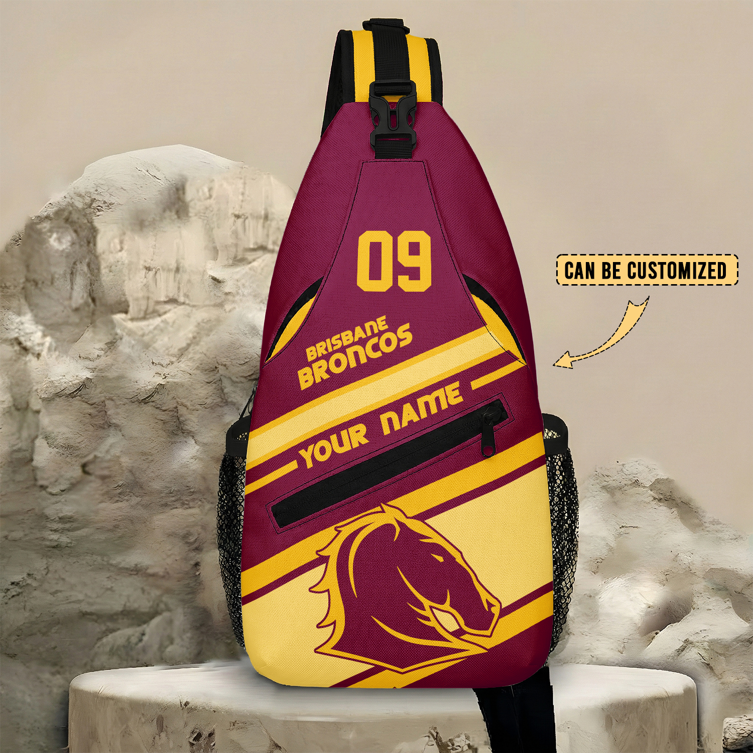 Auspiritmerch Brisbane Broncos Personalized Sling Bags Gift For Fans