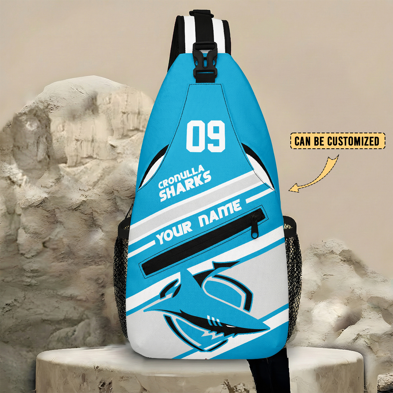 Auspiritmerch Cronulla-Sutherland Sharks Personalized Sling Bags Gift For Fans