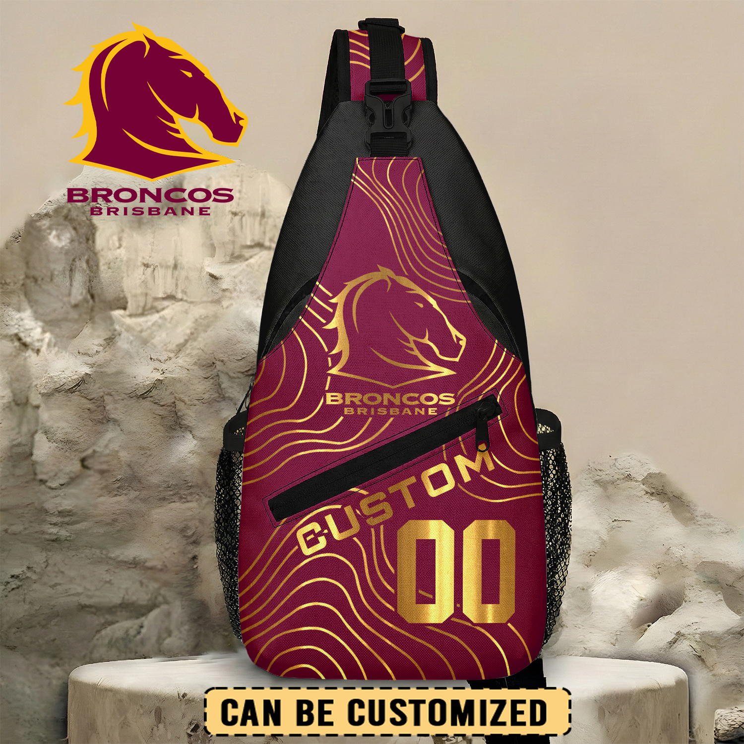 Auspiritmerch Brisbane Broncos Personalized Sling Bags Gift For Fans