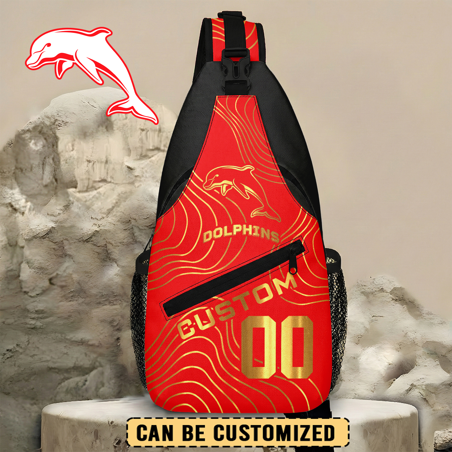 Auspiritmerch Dolphins Personalized Sling Bags Gift For Fans