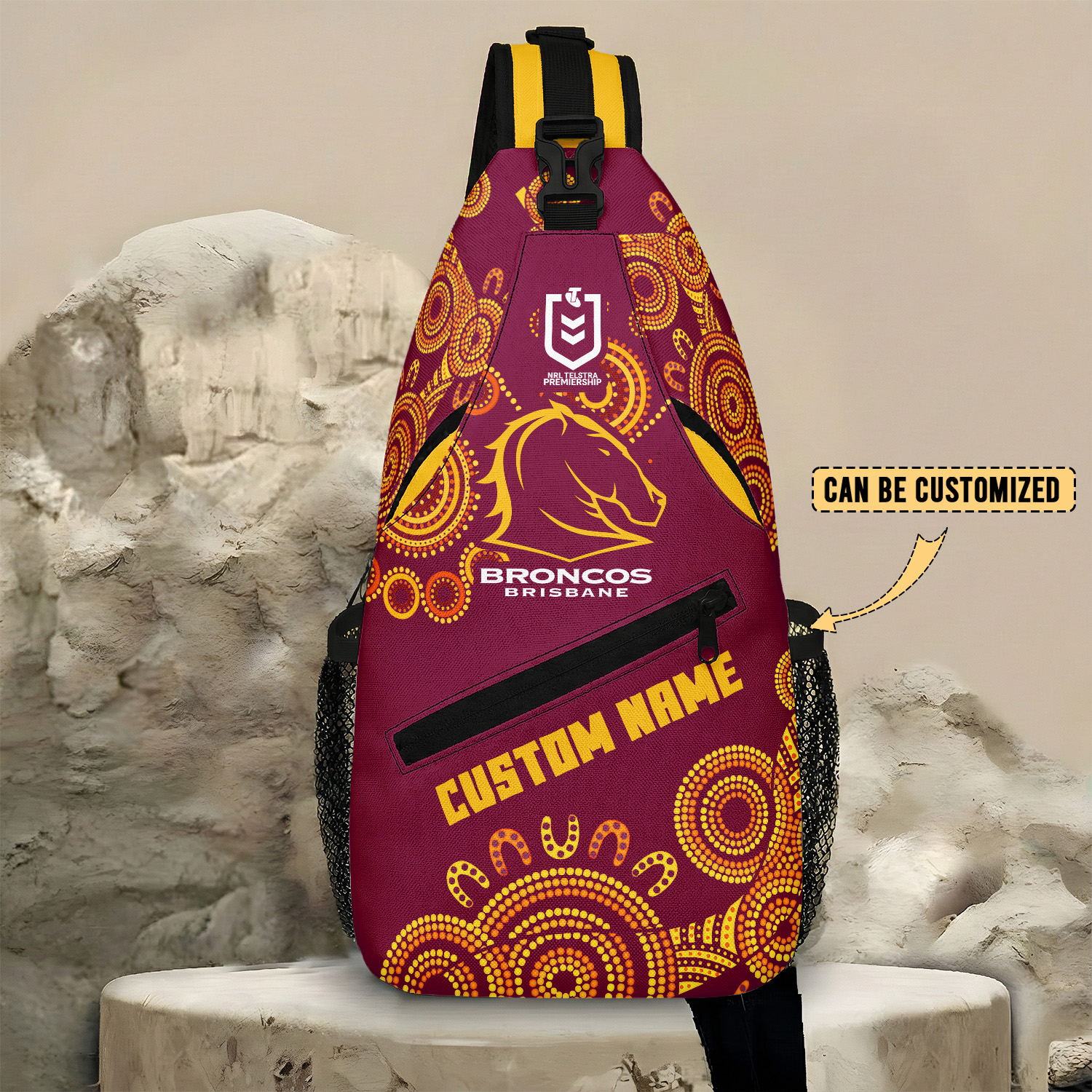 Auspiritmerch Brisbane Broncos Personalized Sling Bags Gift For Fans