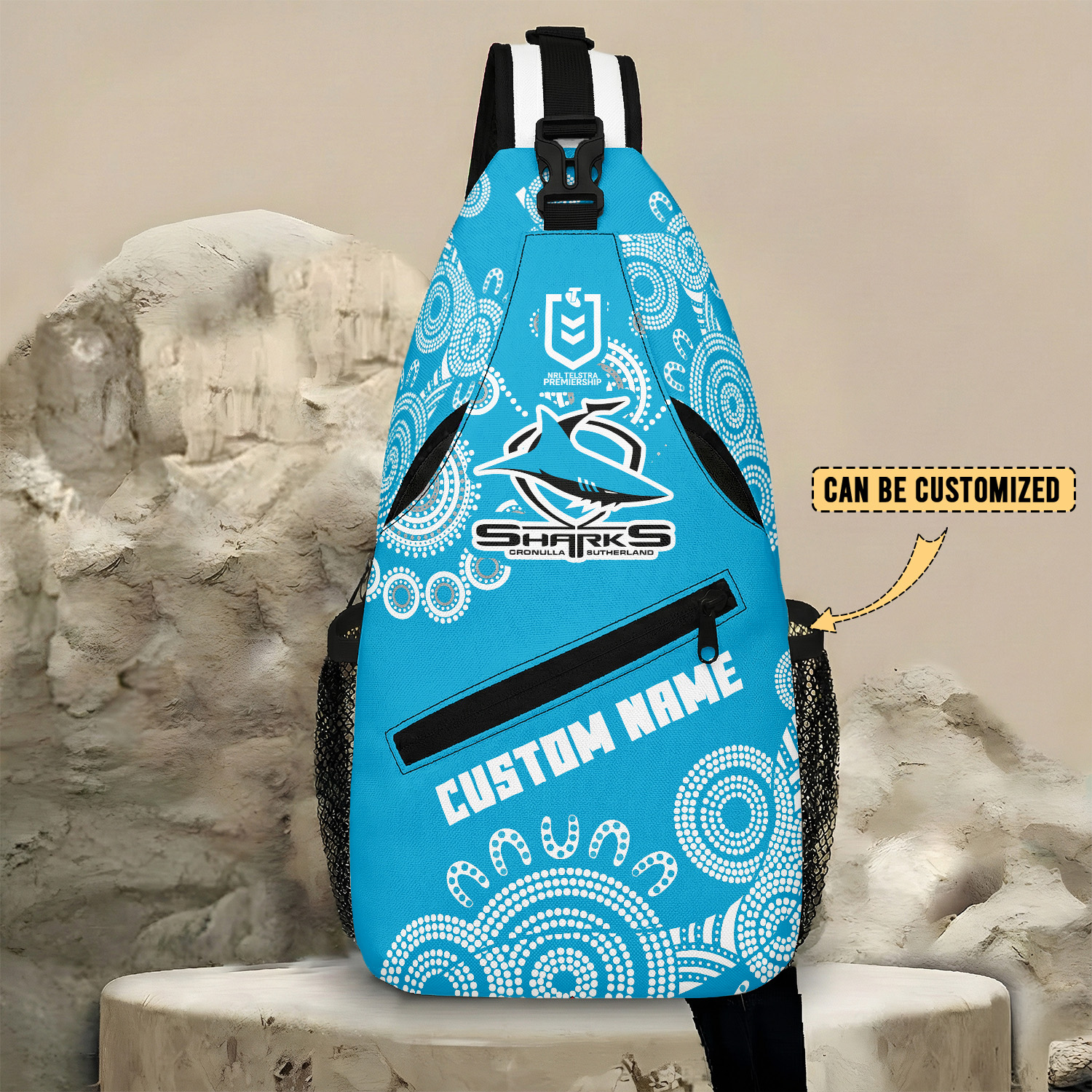 Auspiritmerch Cronulla-Sutherland Sharks Personalized Sling Bags Gift For Fans