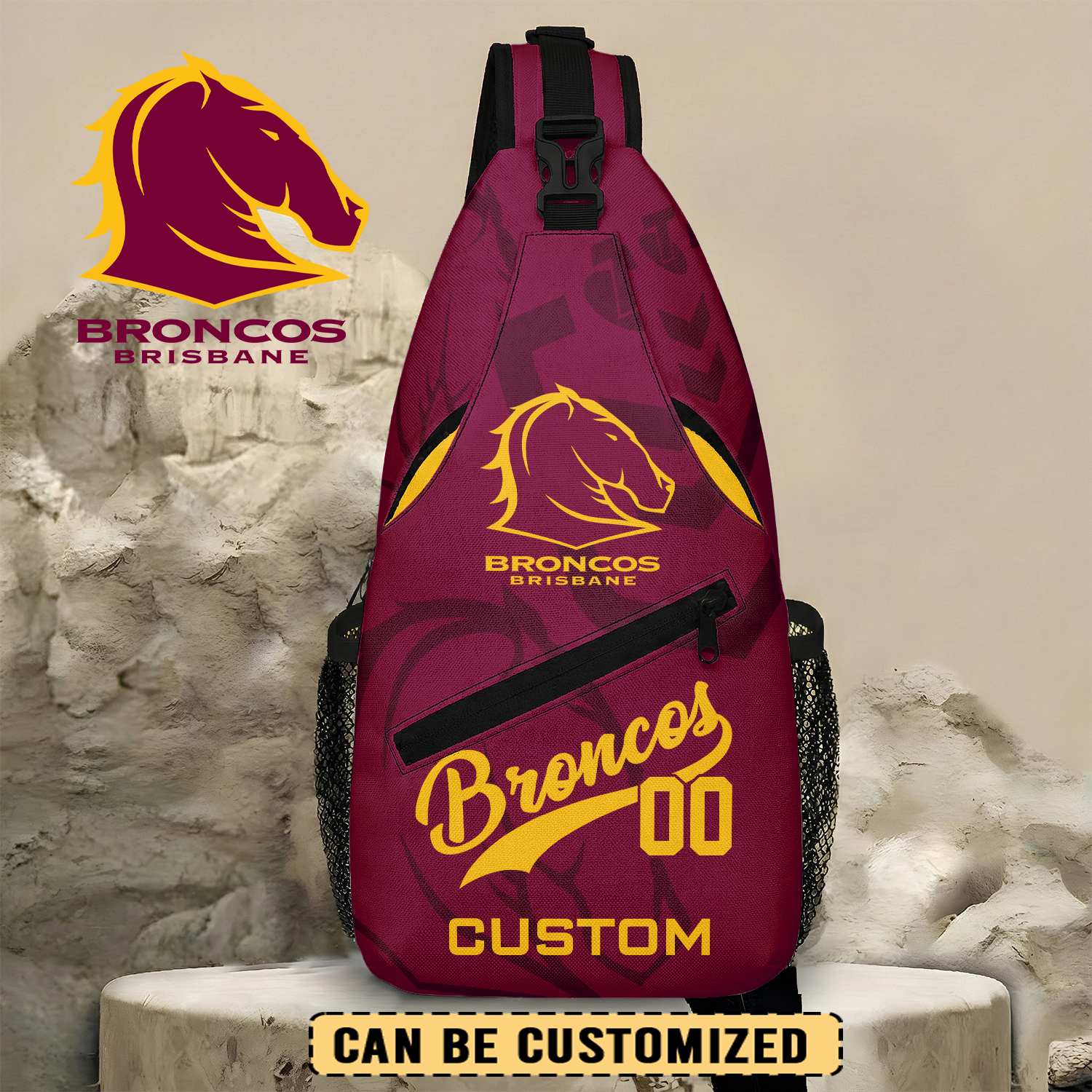 Auspiritmerch Brisbane Broncos Personalized Sling Bags Gift For Fans