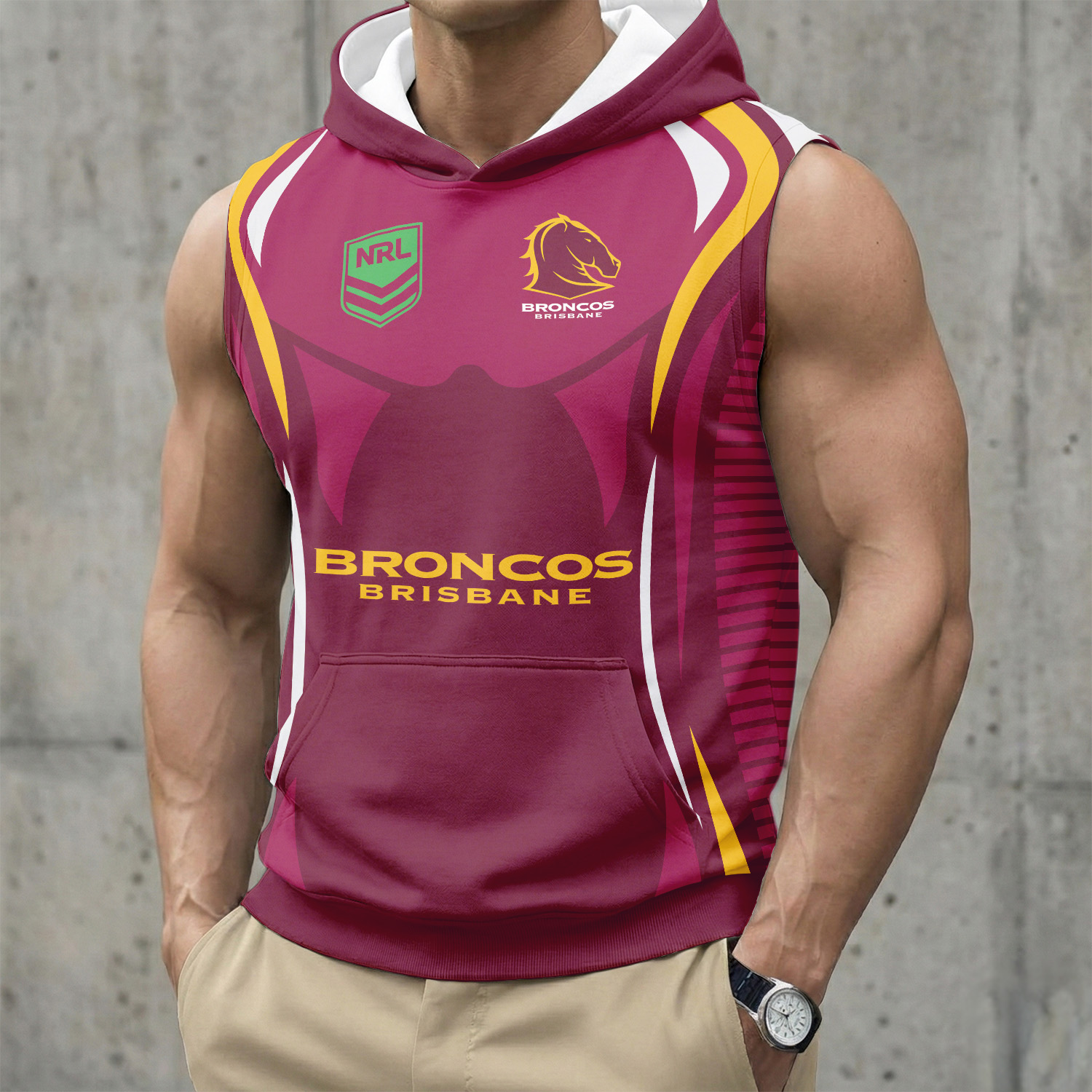Auspiritmerch Brisbane Broncos Personalized Hooded Tank Top Gift For Fans