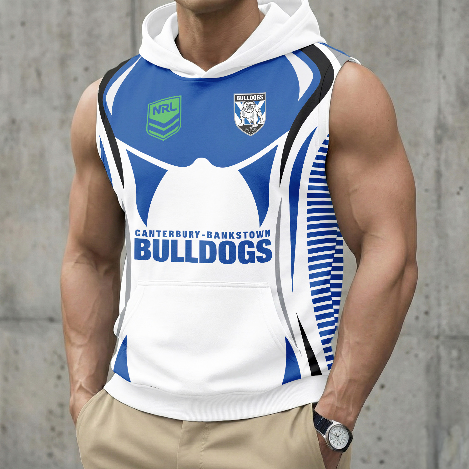 Auspiritmerch Canterbury-Bankstown Bulldogs Personalized Hooded Tank Top Gift For Fans