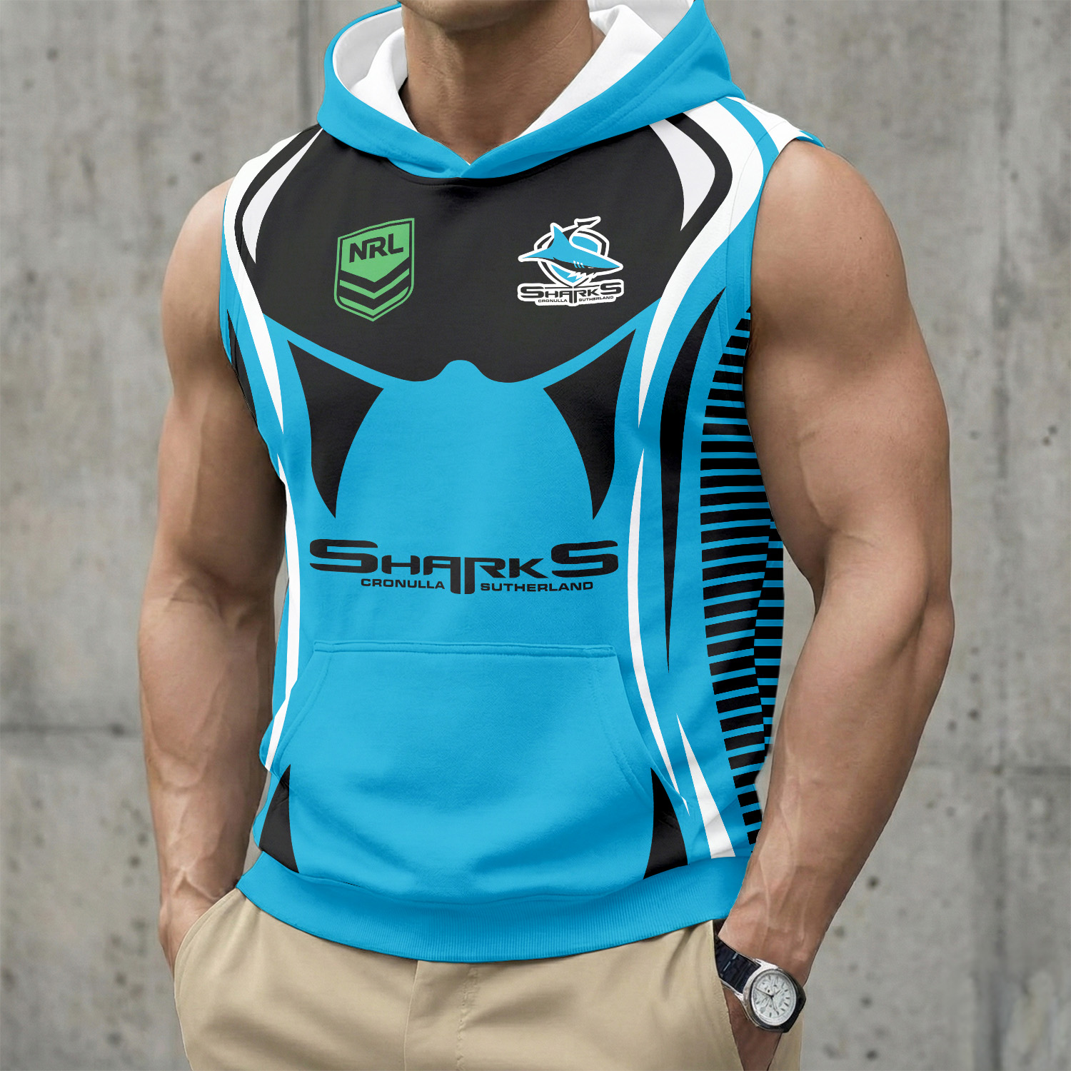 Auspiritmerch Cronulla-Sutherland Sharks Personalized Hooded Tank Top Gift For Fans