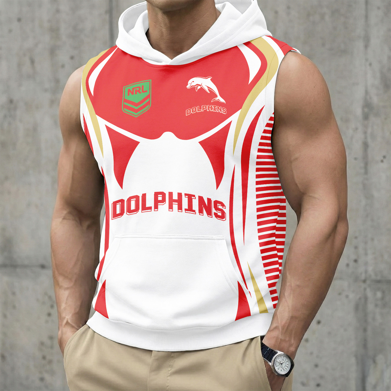 Auspiritmerch Dolphins Personalized Hooded Tank Top Gift For Fans