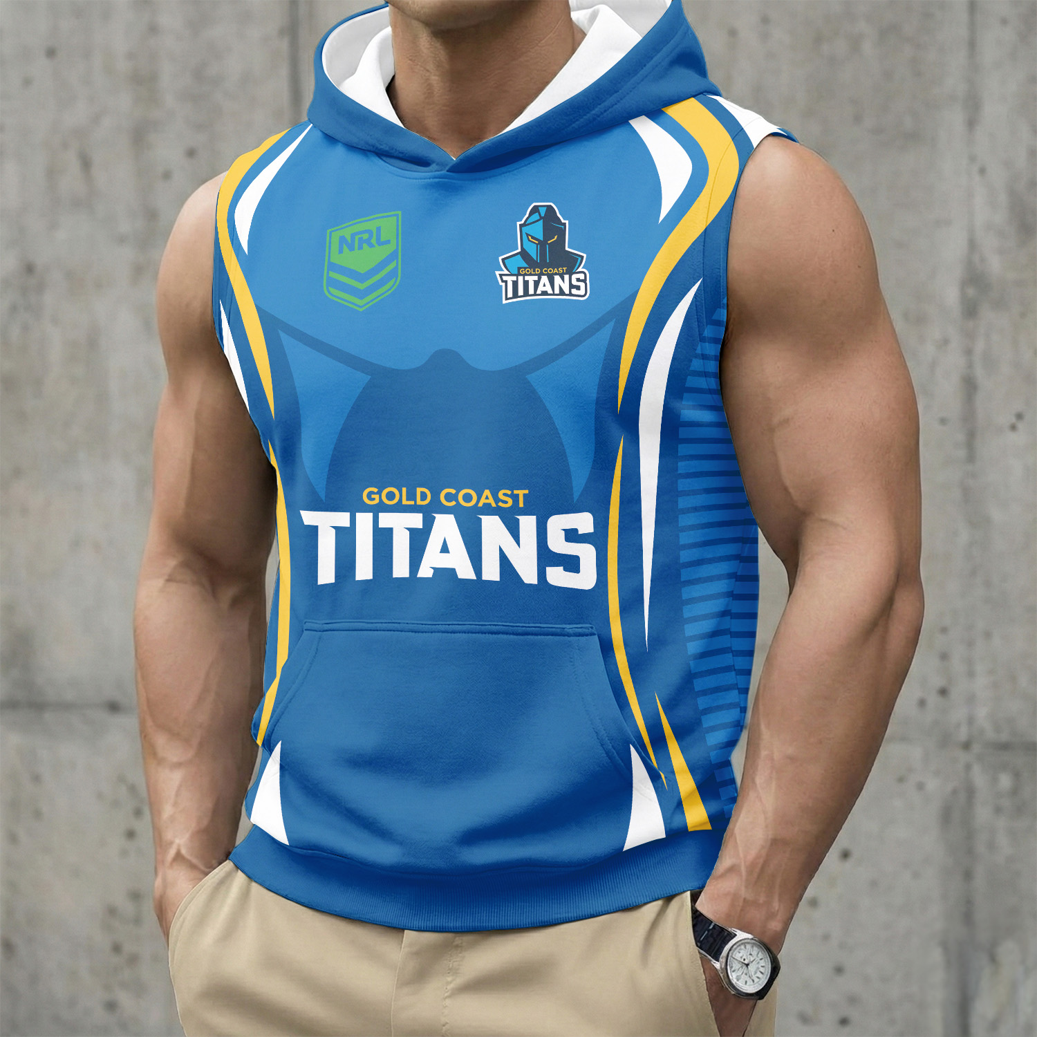 Auspiritmerch Gold Coast Titans Personalized Hooded Tank Top Gift For Fans