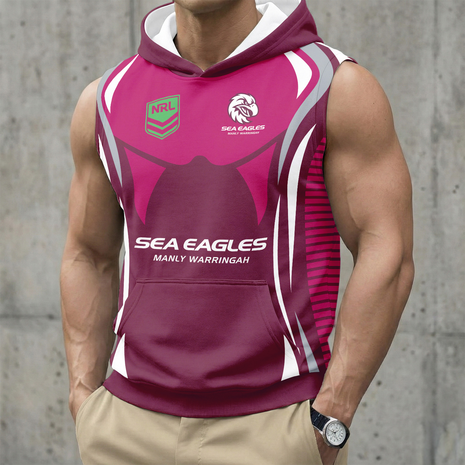 Auspiritmerch Manly Warringah Sea Eagles Personalized Hooded Tank Top Gift For Fans