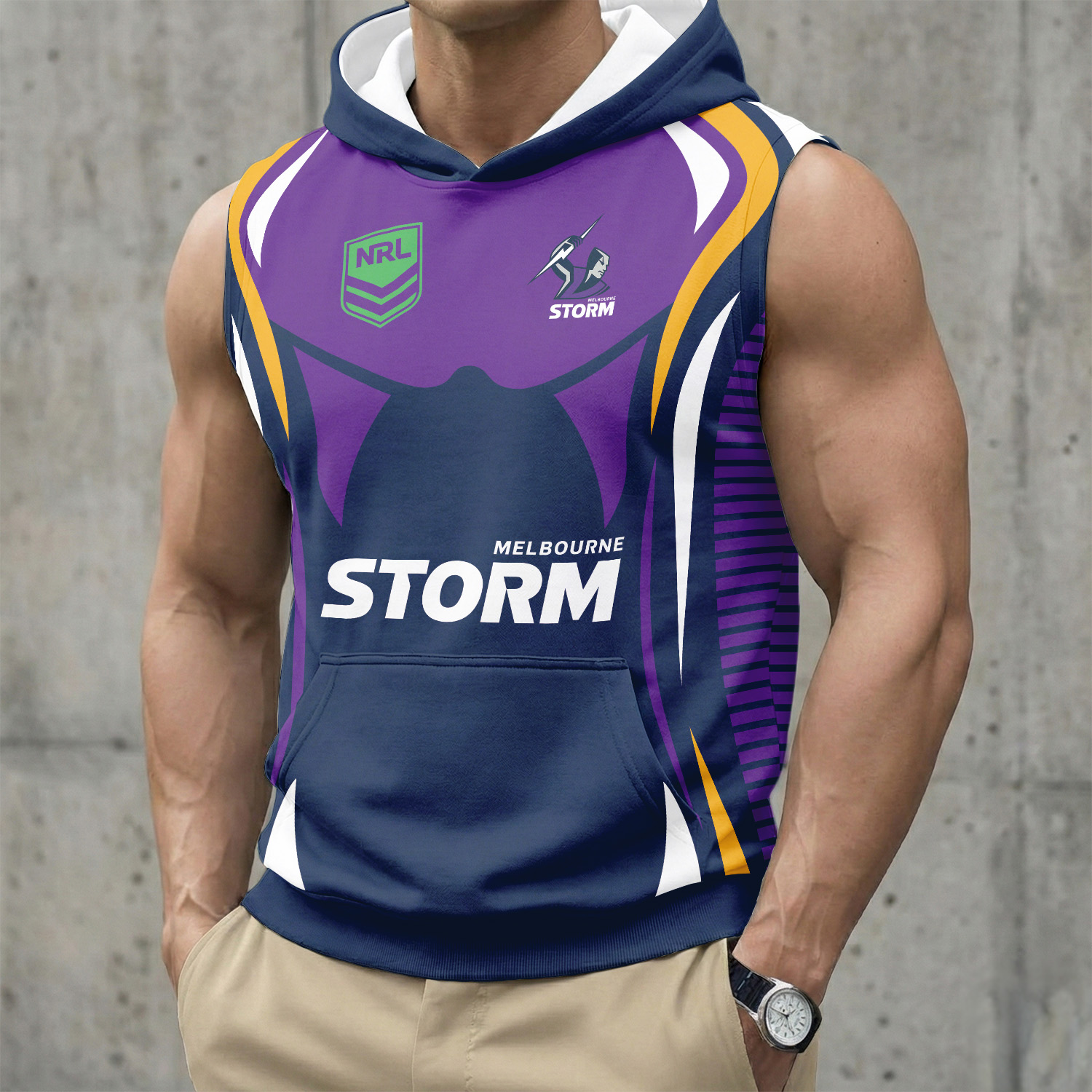 Auspiritmerch Melbourne Storm Personalized Hooded Tank Top Gift For Fans