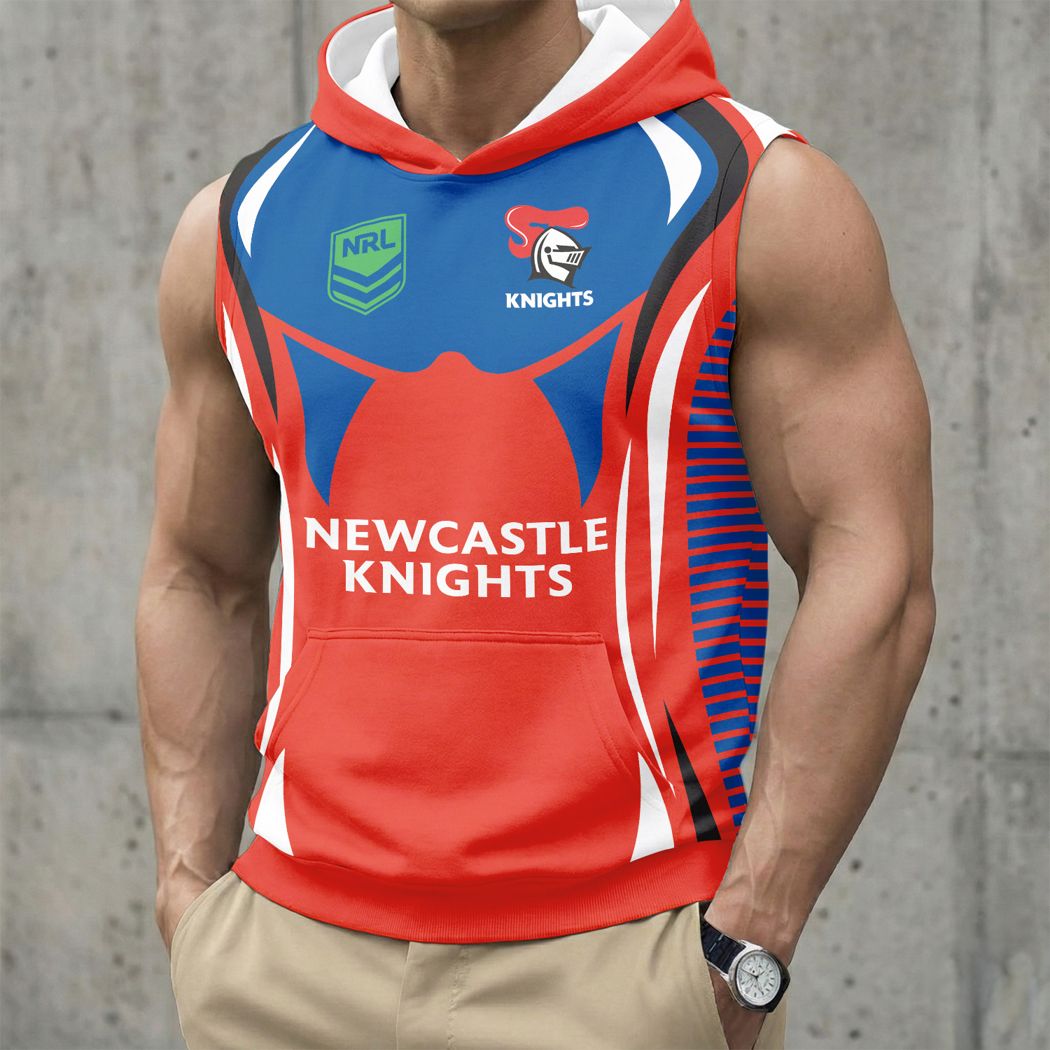 Auspiritmerch Newcastle Knights Personalized Hooded Tank Top Gift For Fans