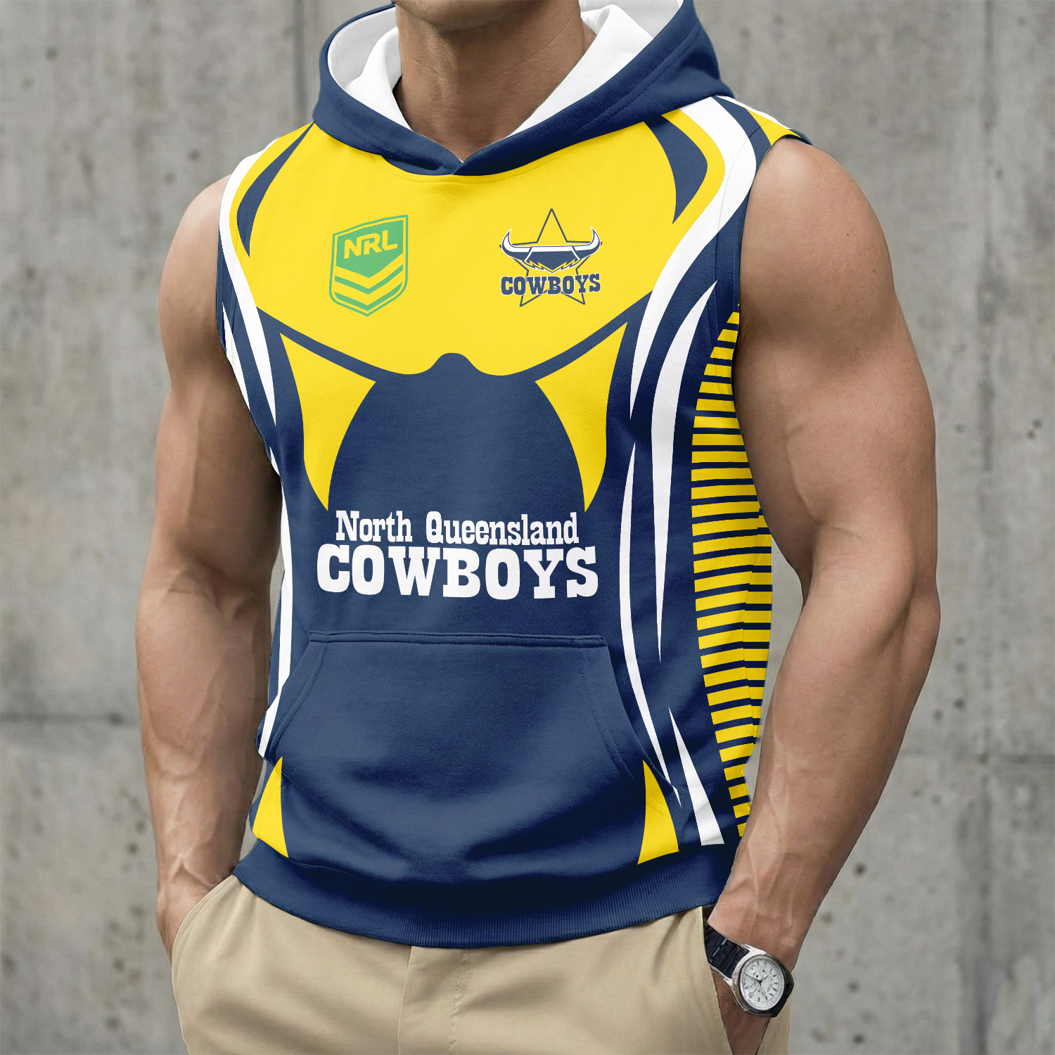 Auspiritmerch North Queensland Cowboys Personalized Hooded Tank Top Gift For Fans