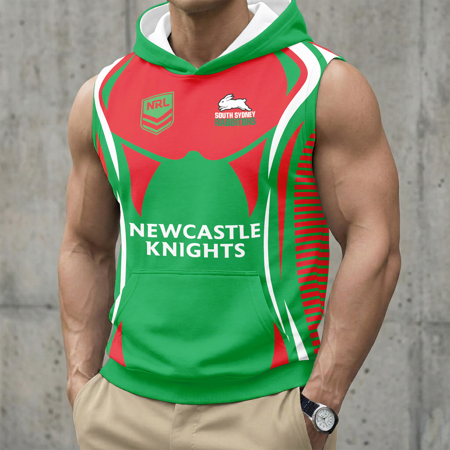 Auspiritmerch South Sydney Rabbitohs Personalized Hooded Tank Top Gift For Fans