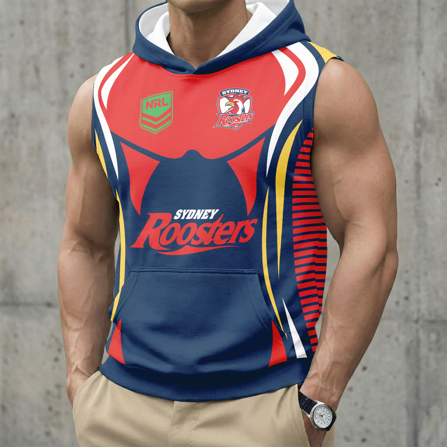 Auspiritmerch Sydney Roosters Personalized Hooded Tank Top Gift For Fans