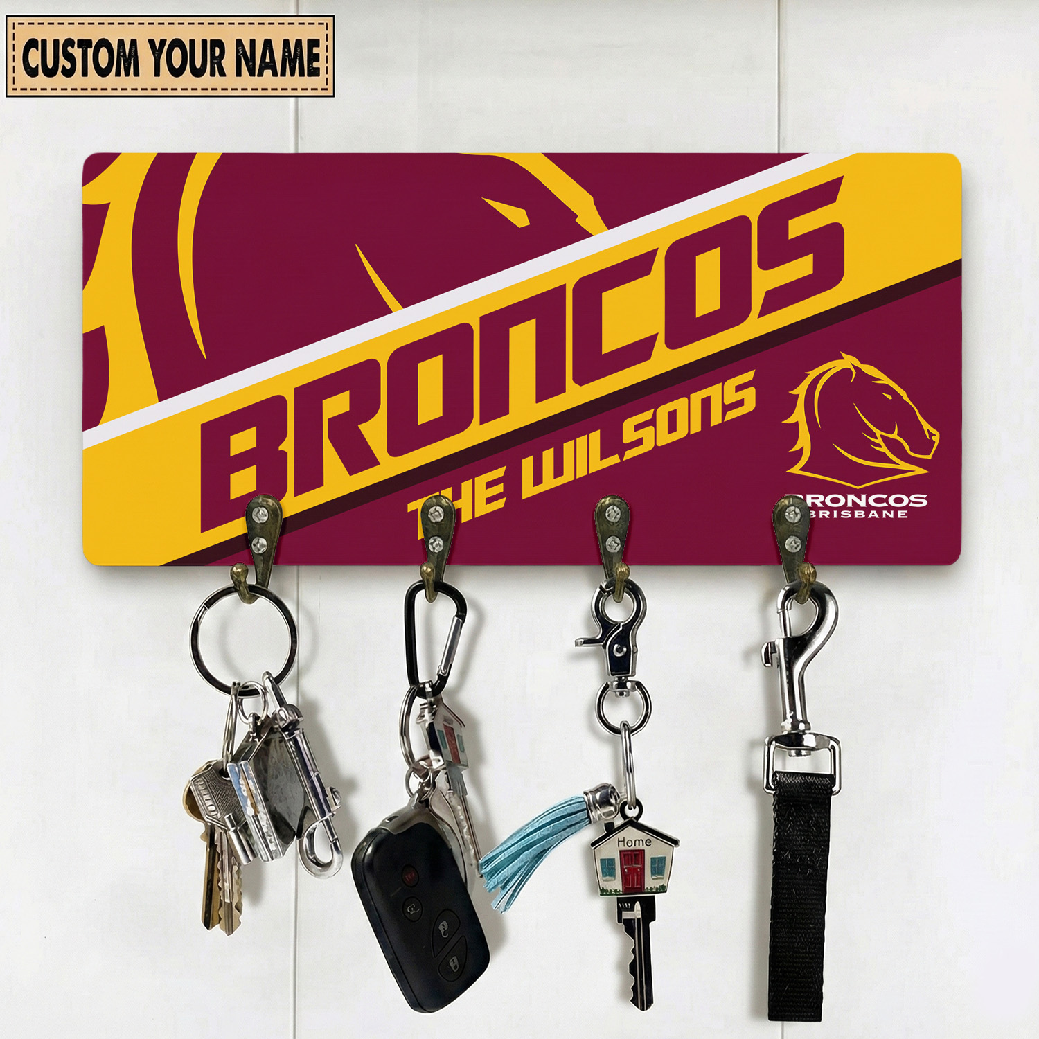 Auspiritmerch Brisbane Broncos Personalized Key Holder Gifts For Fans
