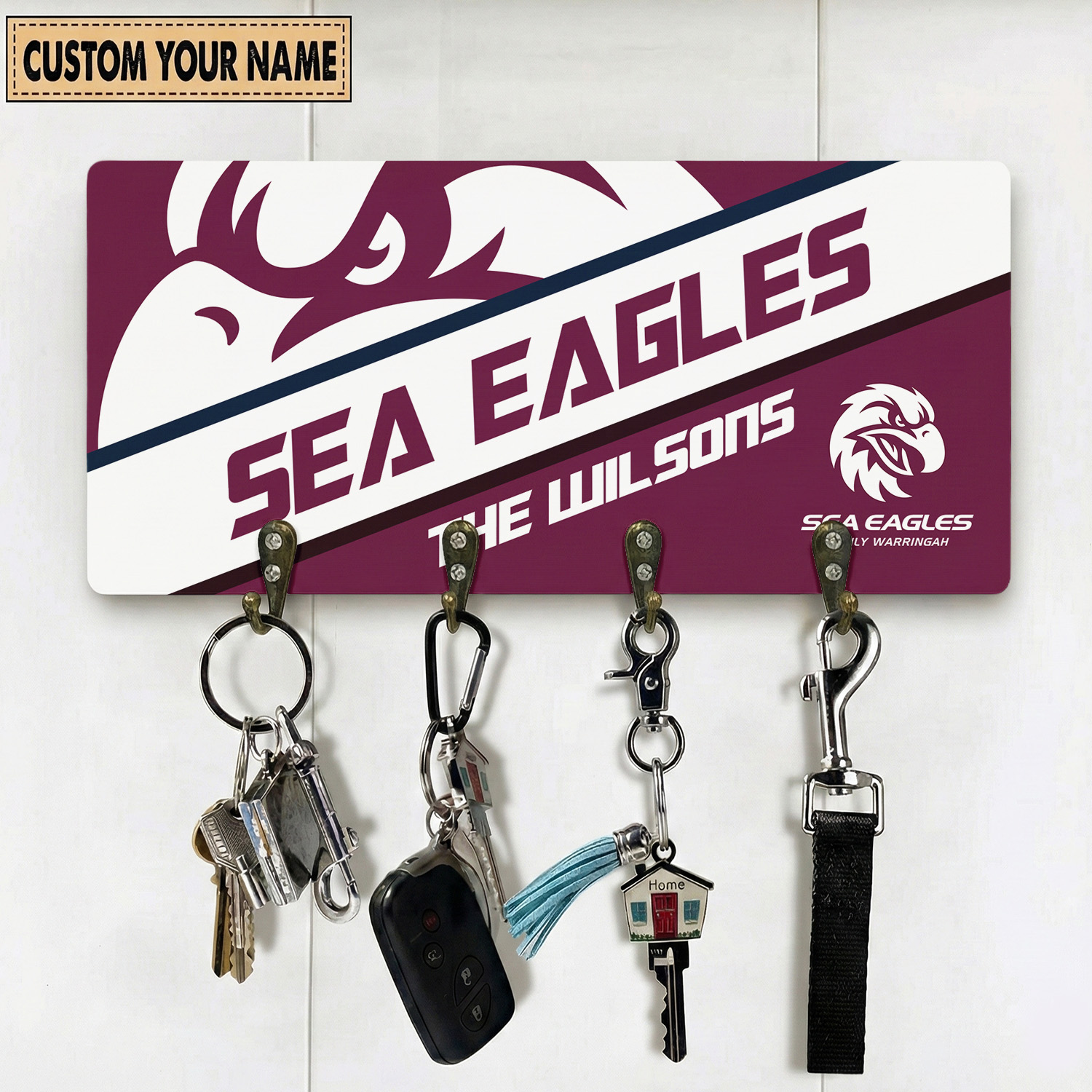 Auspiritmerch Manly Warringah Sea Eagles Personalized Key Holder Gifts For Fans