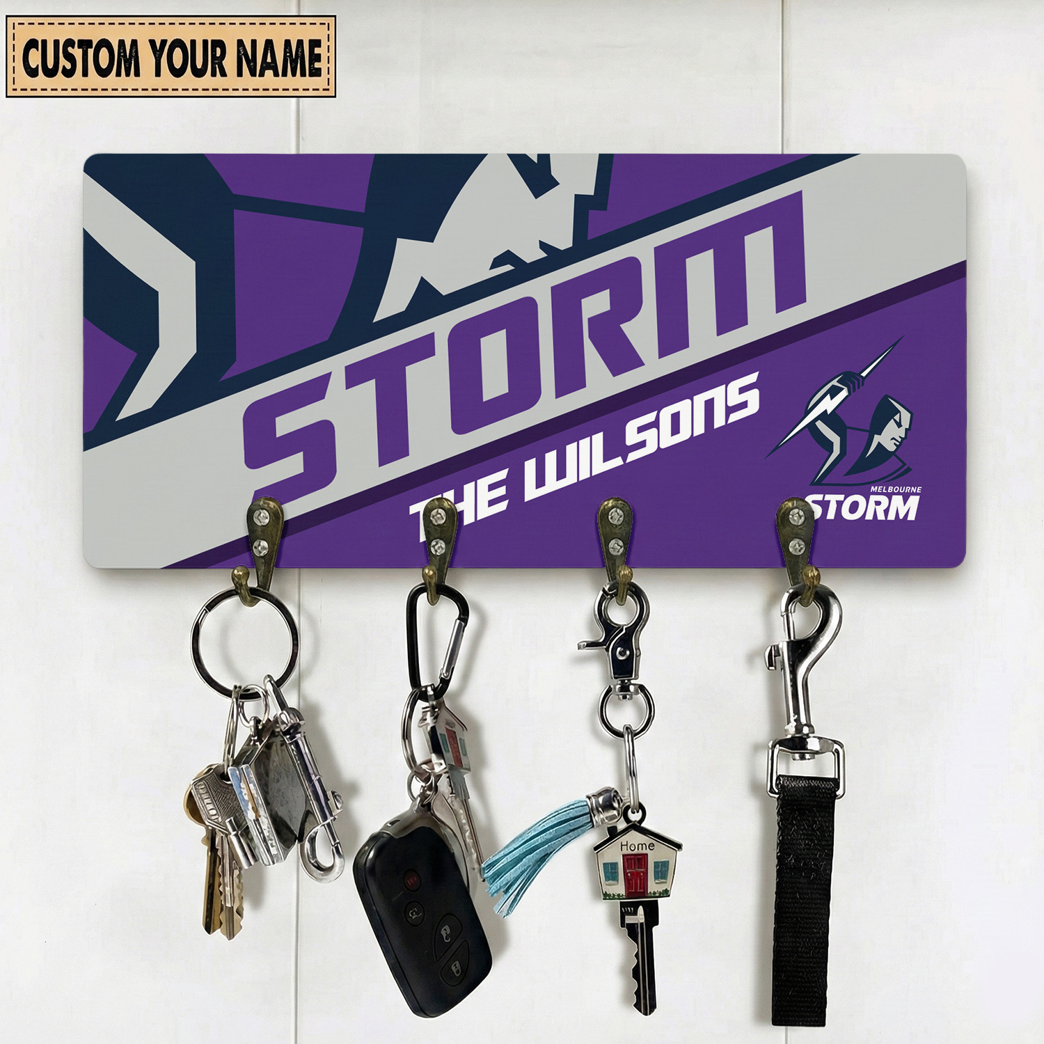 Auspiritmerch Melbourne Storm Personalized Key Holder Gifts For Fans