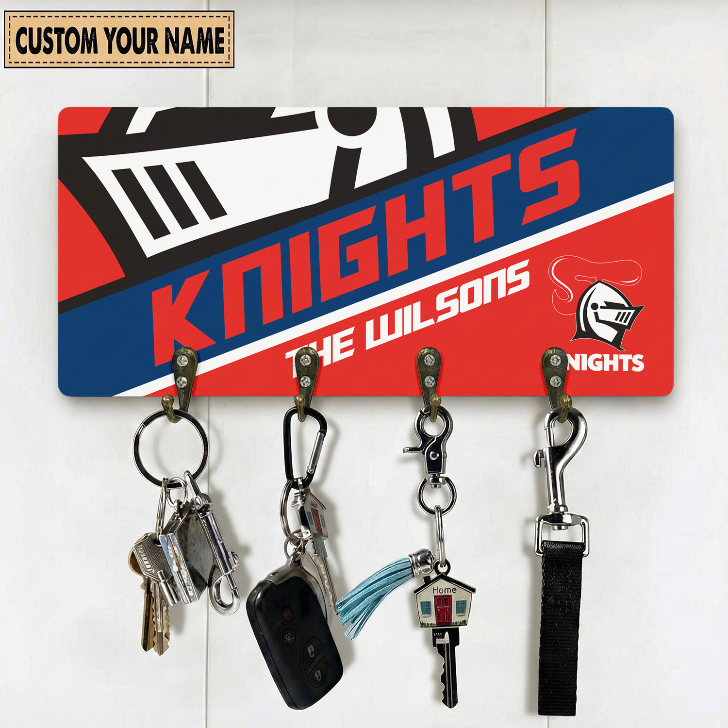 Auspiritmerch Newcastle Knights Personalized Key Holder Gifts For Fans