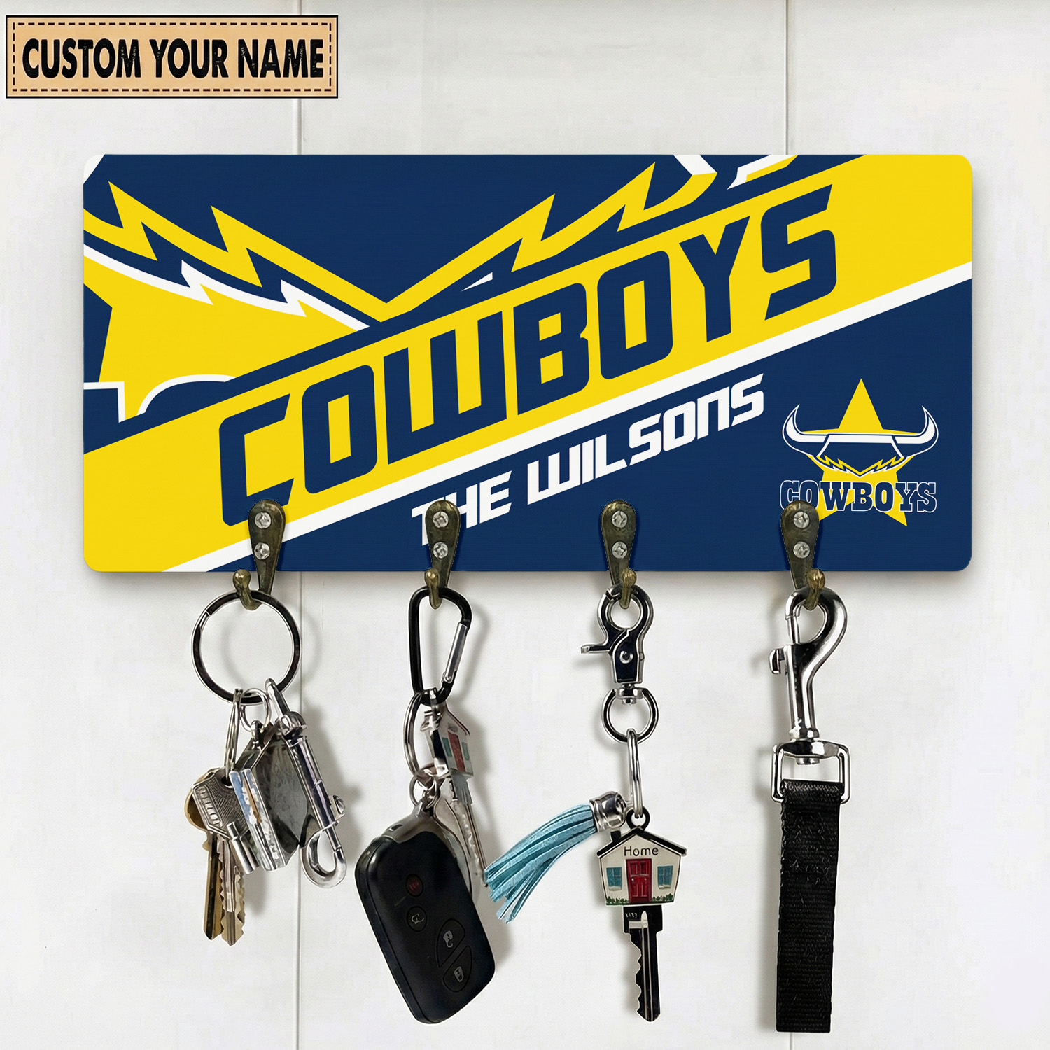 Auspiritmerch North Queensland Cowboys Personalized Key Holder Gifts For Fans