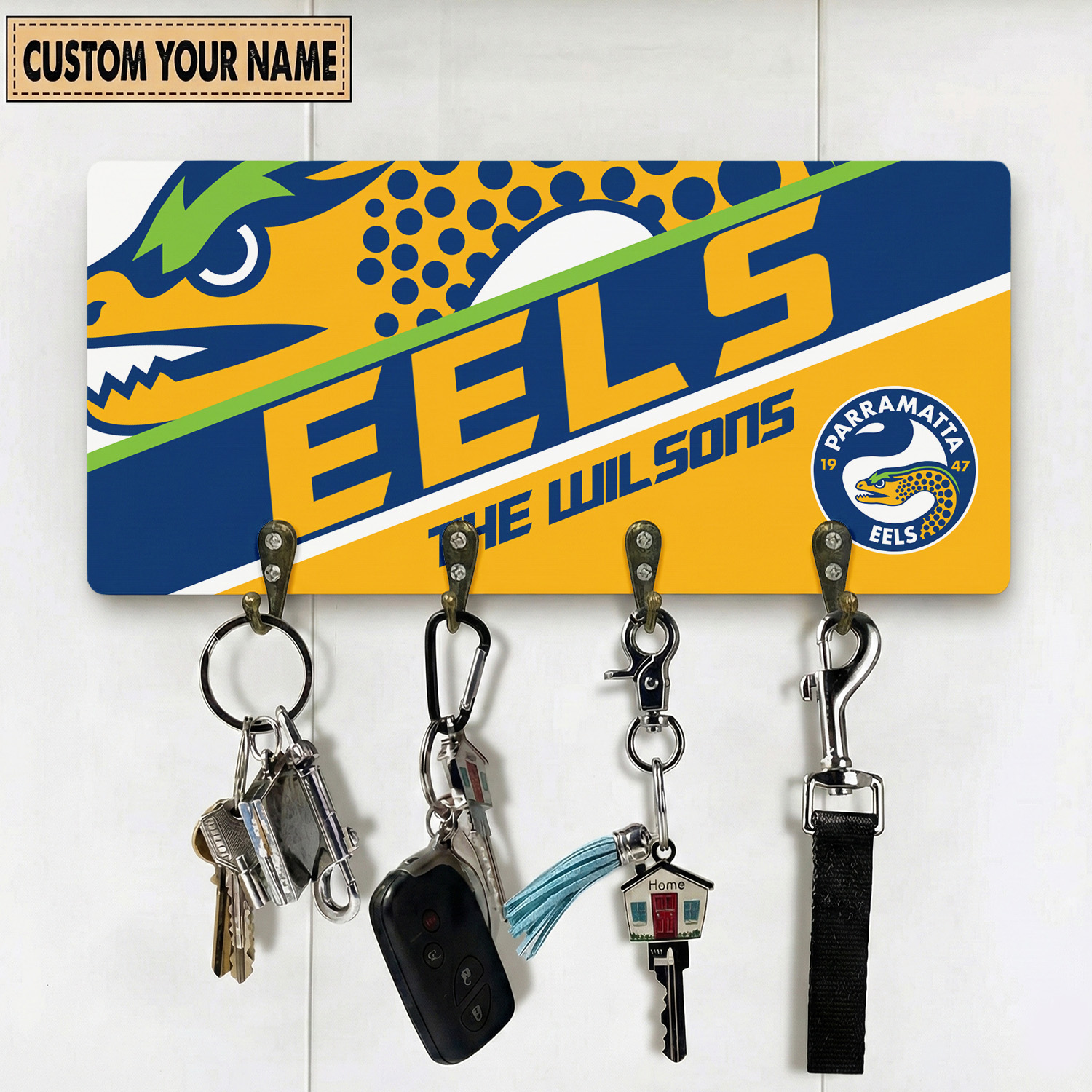 Auspiritmerch Parramatta Eels Personalized Key Holder Gifts For Fans
