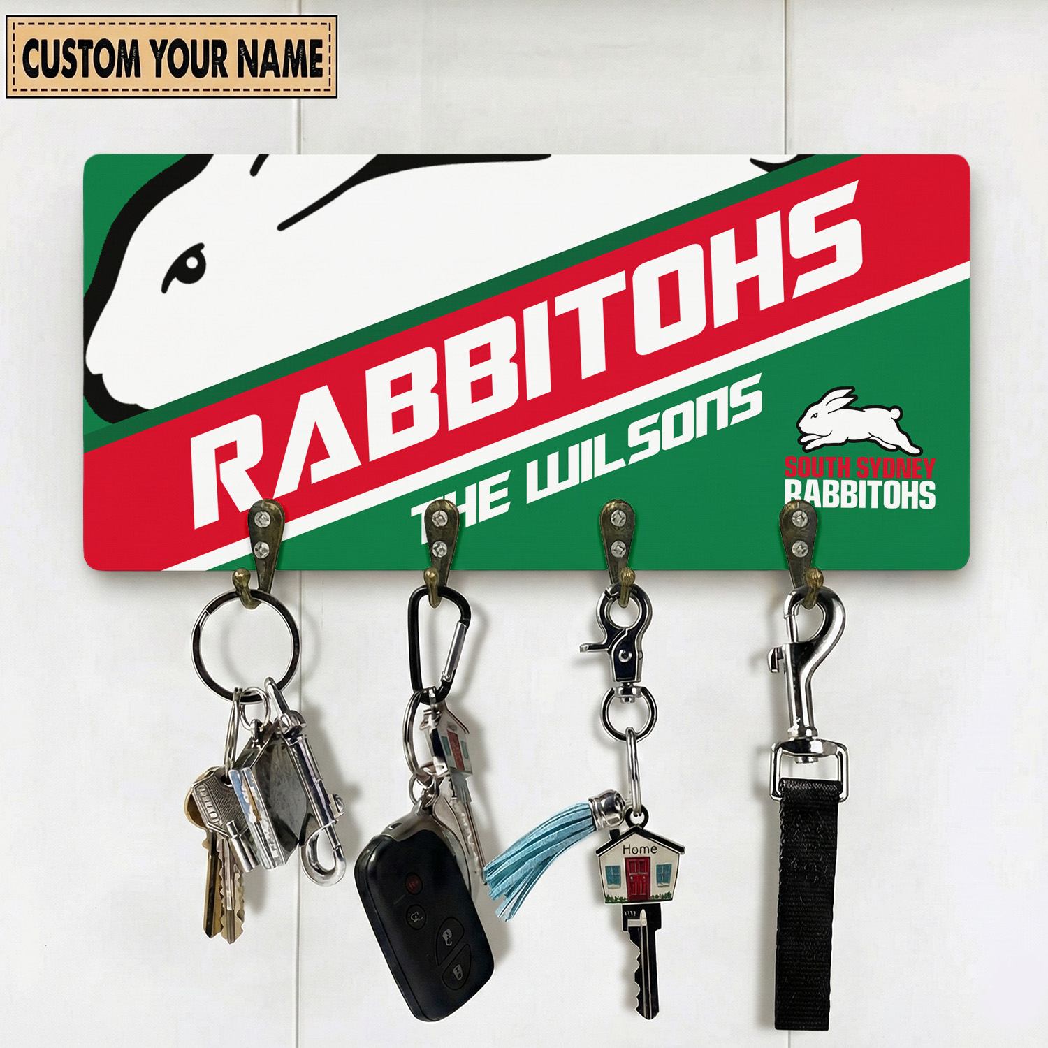 Auspiritmerch South Sydney Rabbitohs Personalized Key Holder Gifts For Fans