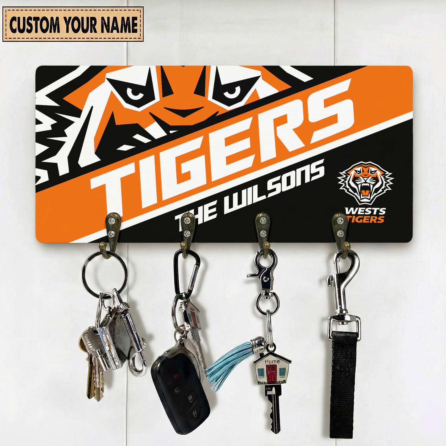 Auspiritmerch Wests Tigers Personalized Key Holder Gifts For Fans