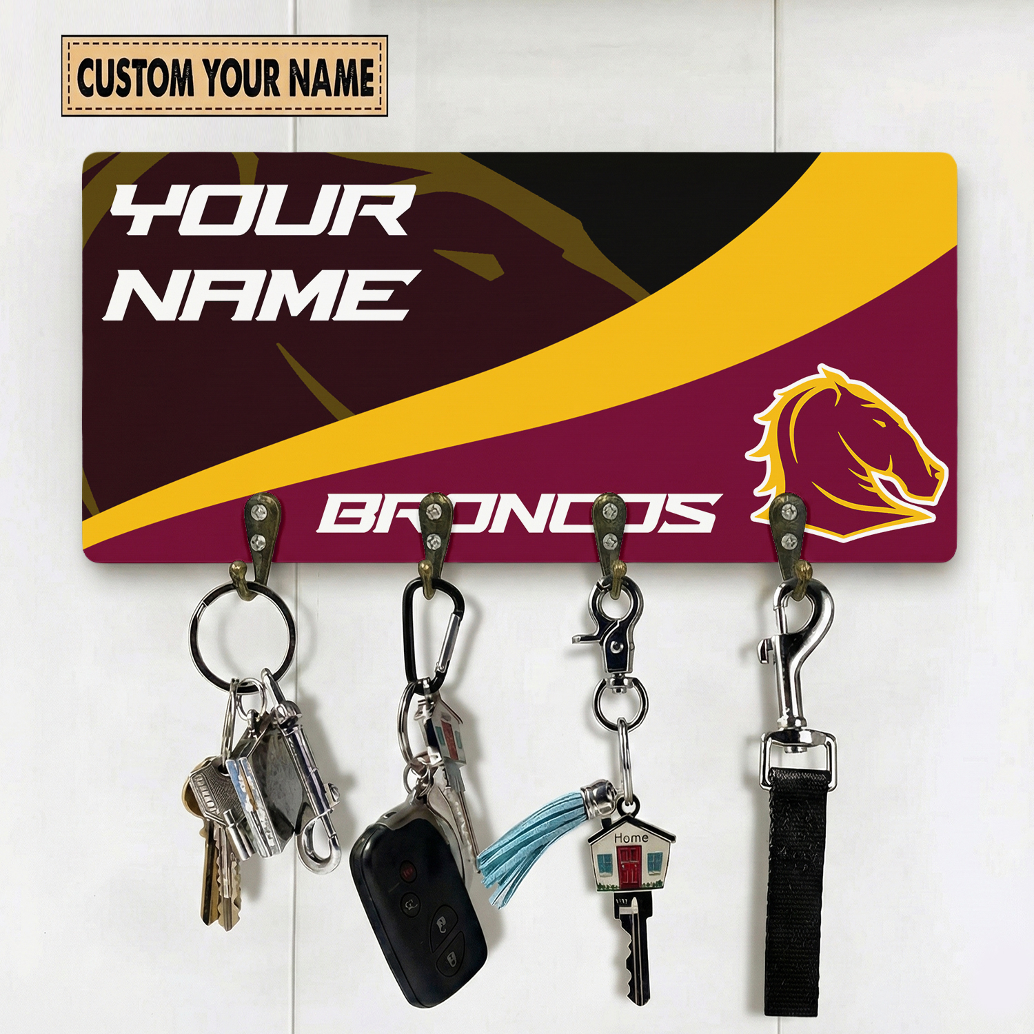 Auspiritmerch Brisbane Broncos Personalized Key Holder Gifts For Fans