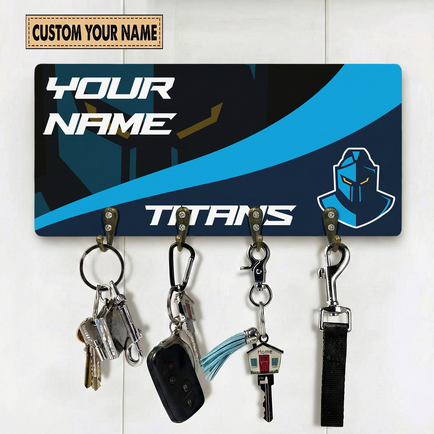 Auspiritmerch Gold Coast Titans Personalized Key Holder Gifts For Fans