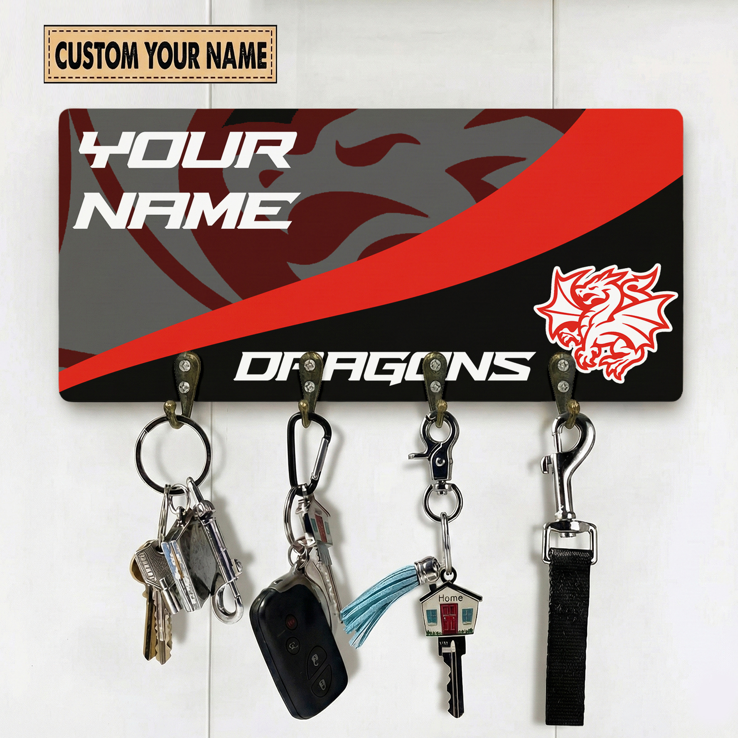 Auspiritmerch St. George Illawarra Dragons Personalized Key Holder Gifts For Fans