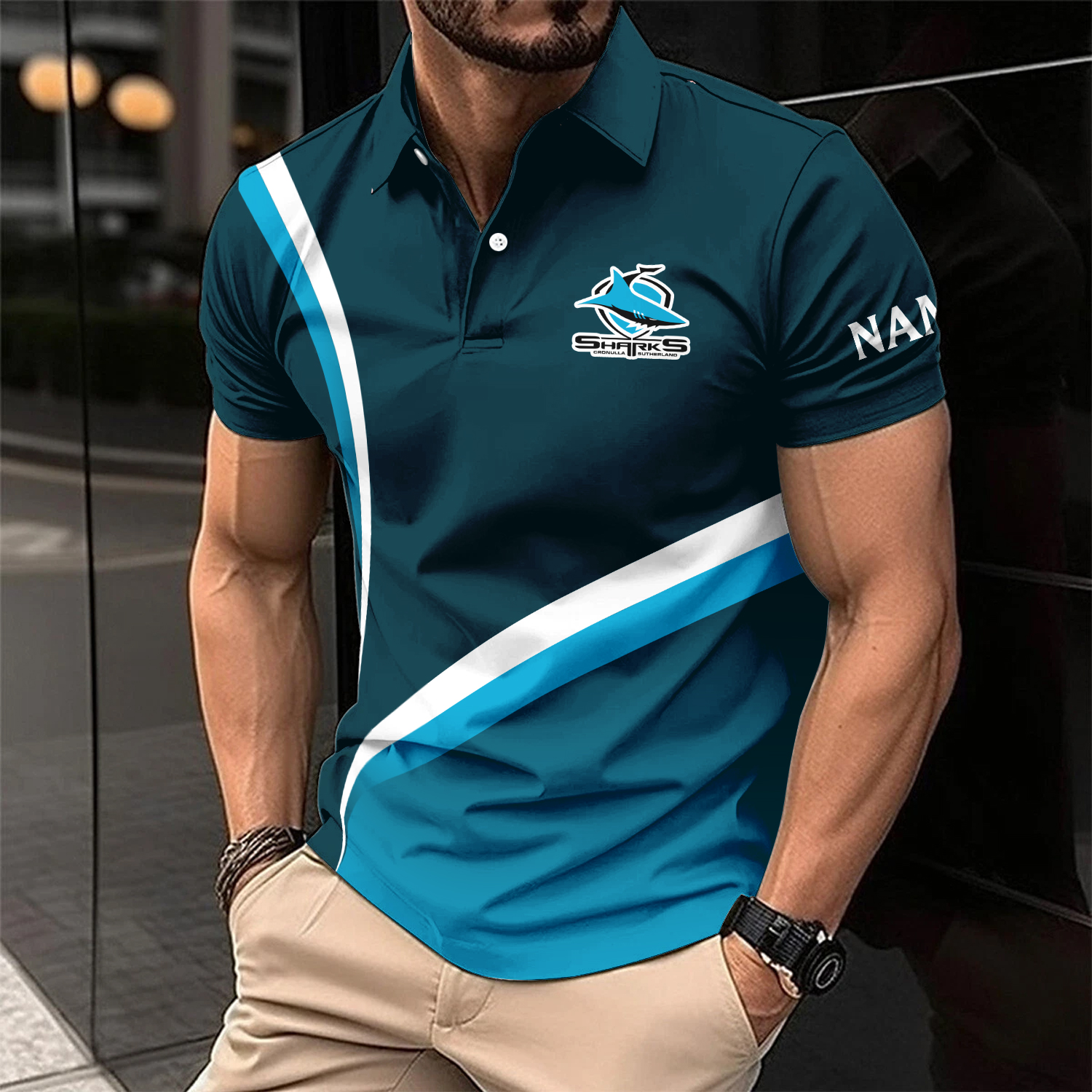 Auspiritmerch Cronulla-Sutherland Sharks Personalized Polo Shirt Gift For Fans