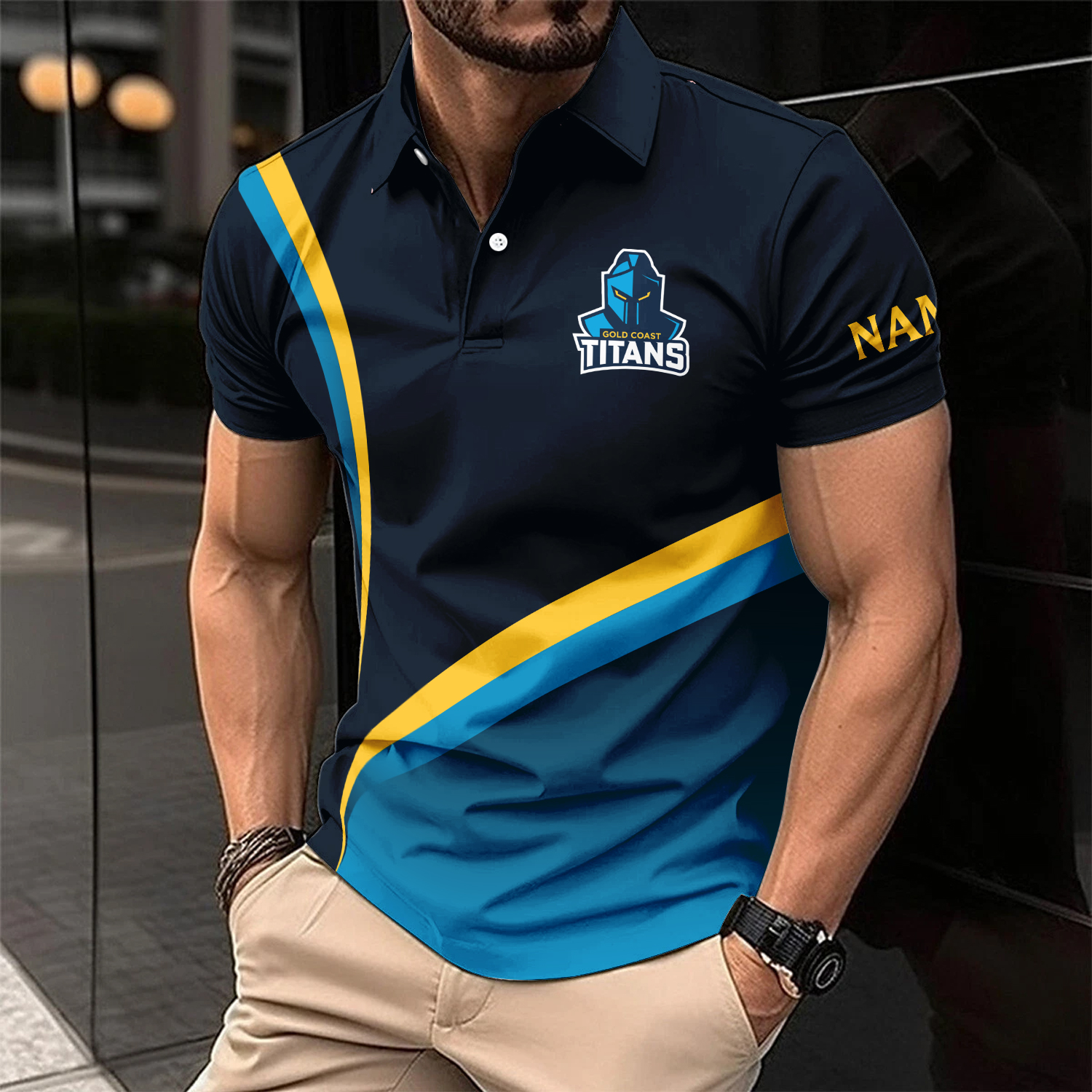 Auspiritmerch Gold Coast Titans Personalized Polo Shirt Gift For Fans