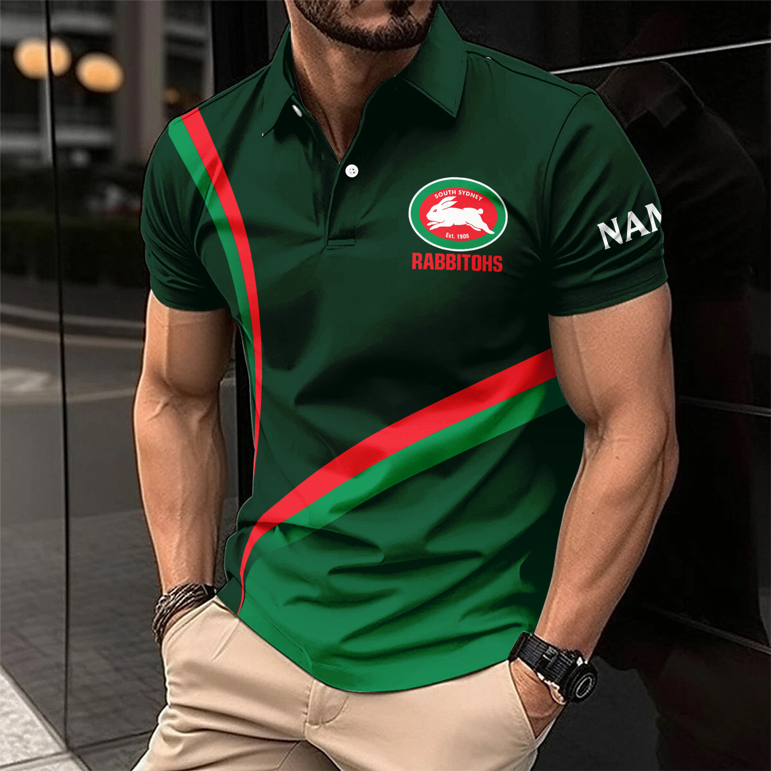 Auspiritmerch South Sydney Rabbitohs Personalized Polo Shirt Gift For Fans