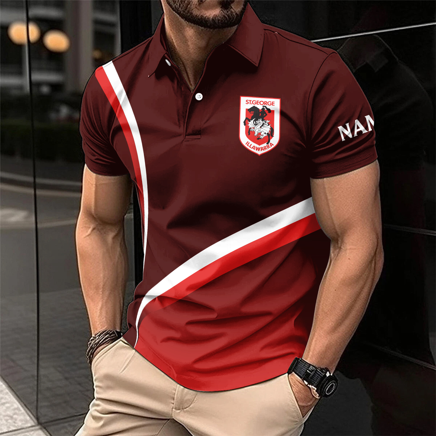 Auspiritmerch St. George Illawarra Dragons Personalized Polo Shirt Gift For Fans