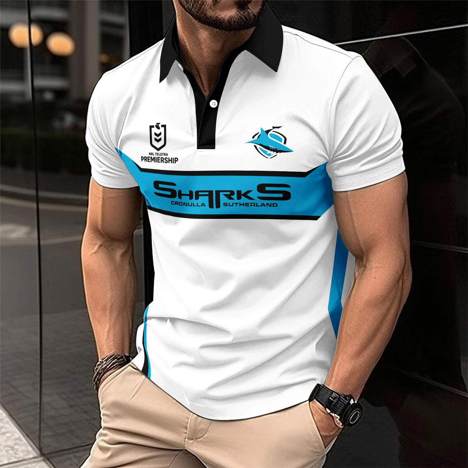 Auspiritmerch Cronulla-Sutherland Sharks Personalized Polo Shirt Gift For Fans