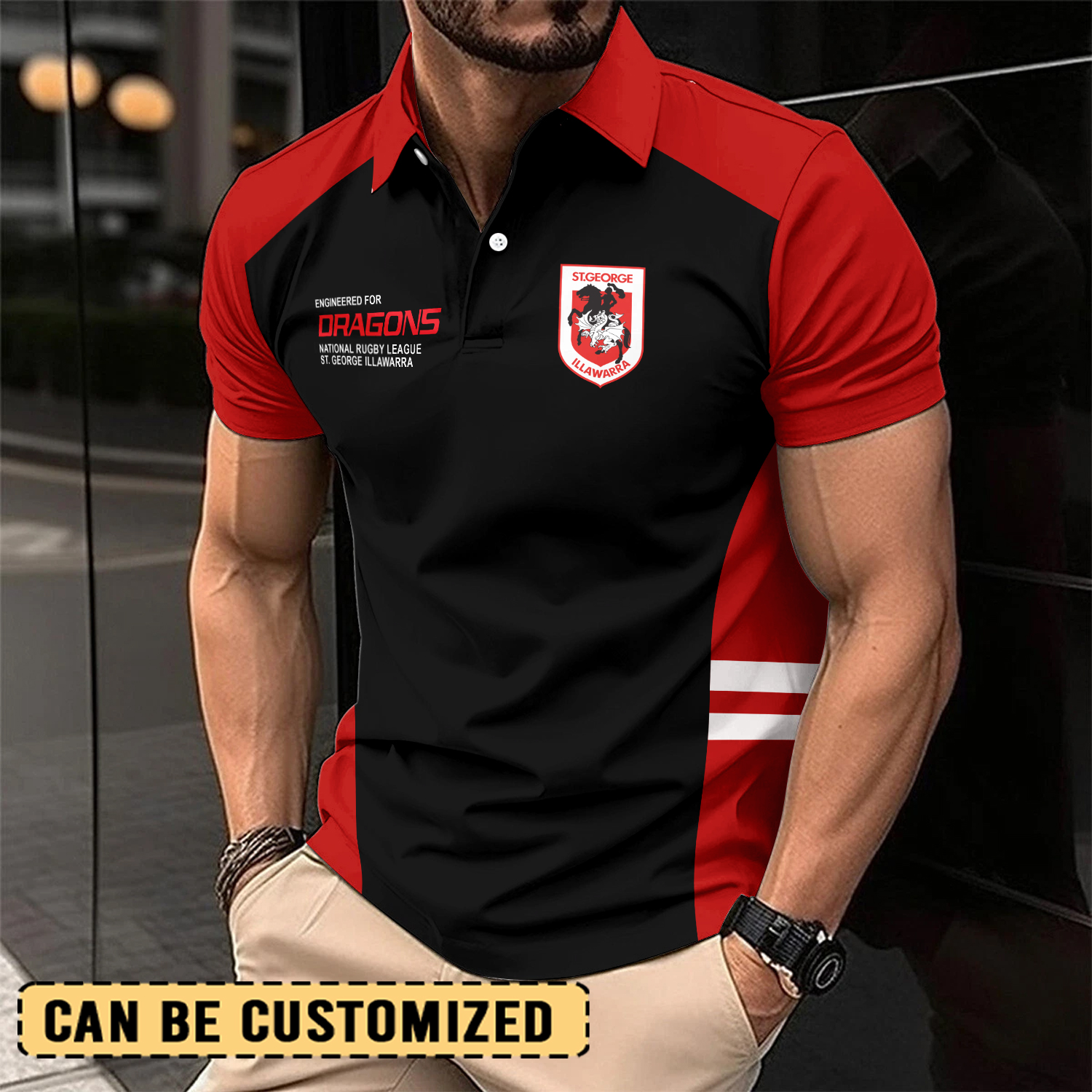 Auspiritmerch St. George Illawarra Dragons Personalized Polo Shirt Gift For Fans