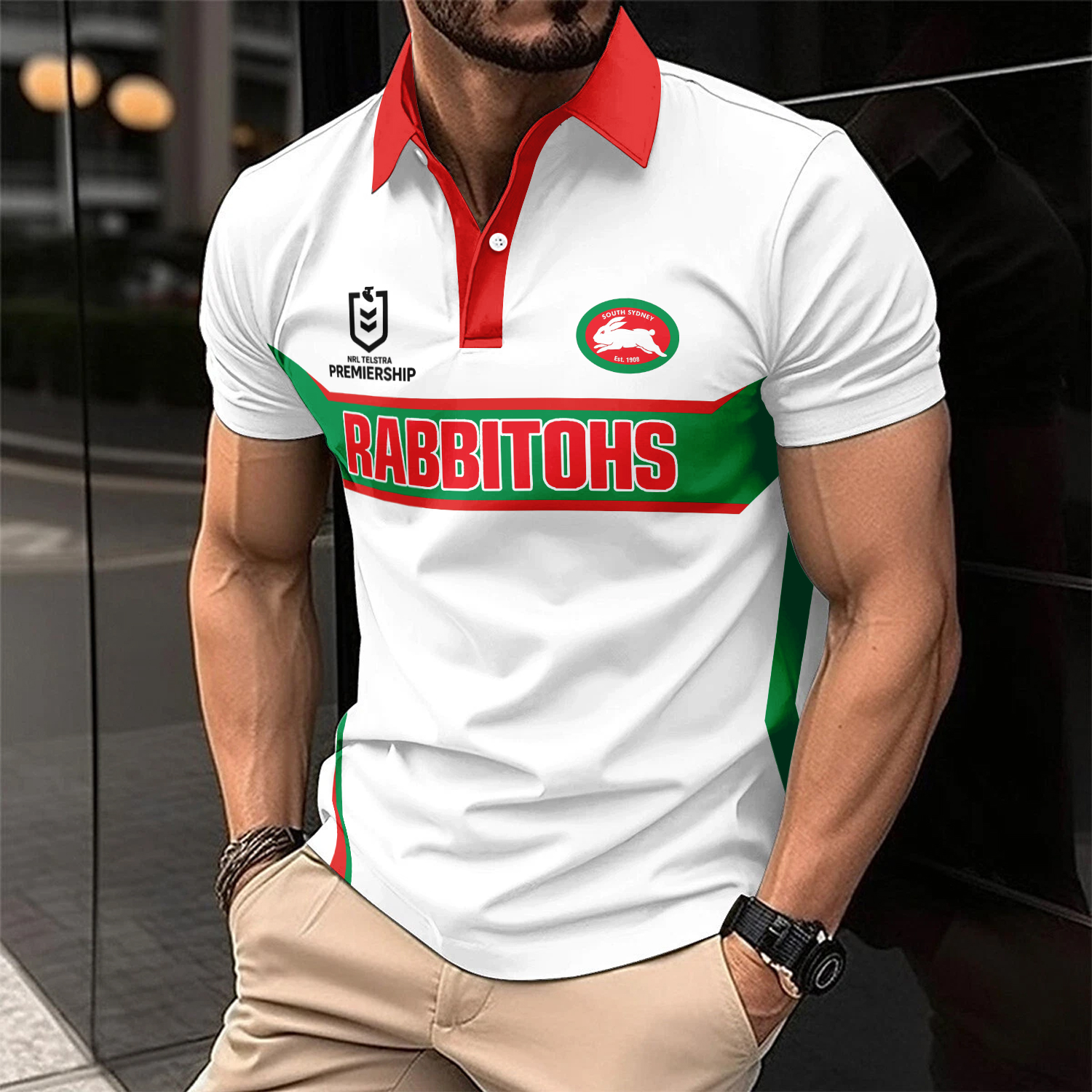 Auspiritmerch South Sydney Rabbitohs Personalized Polo Shirt Gift For Fans