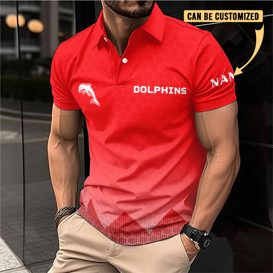 Auspiritmerch Dolphins Personalized Polo Shirt Gift For Fans