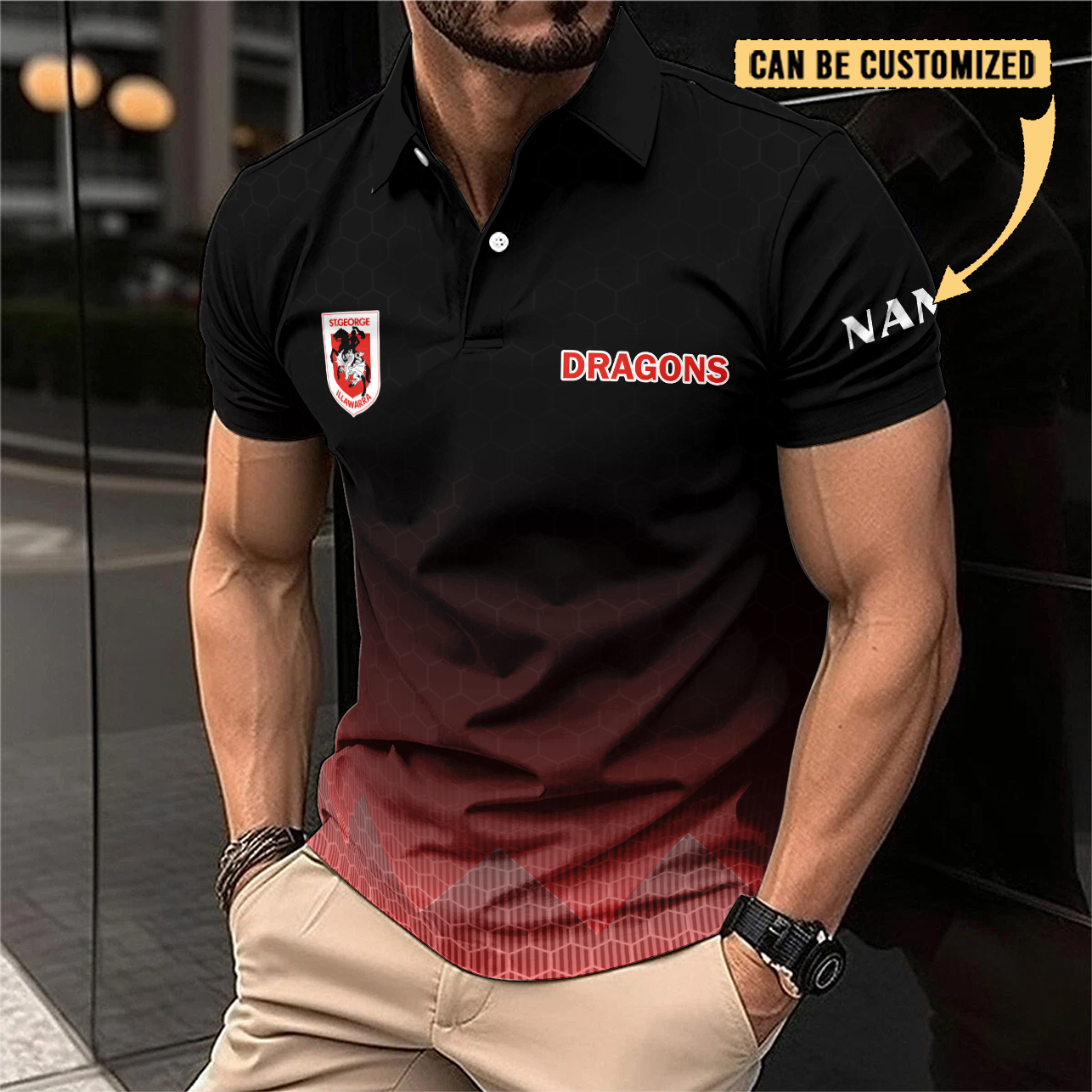 Auspiritmerch St. George Illawarra Dragons Personalized Polo Shirt Gift For Fans