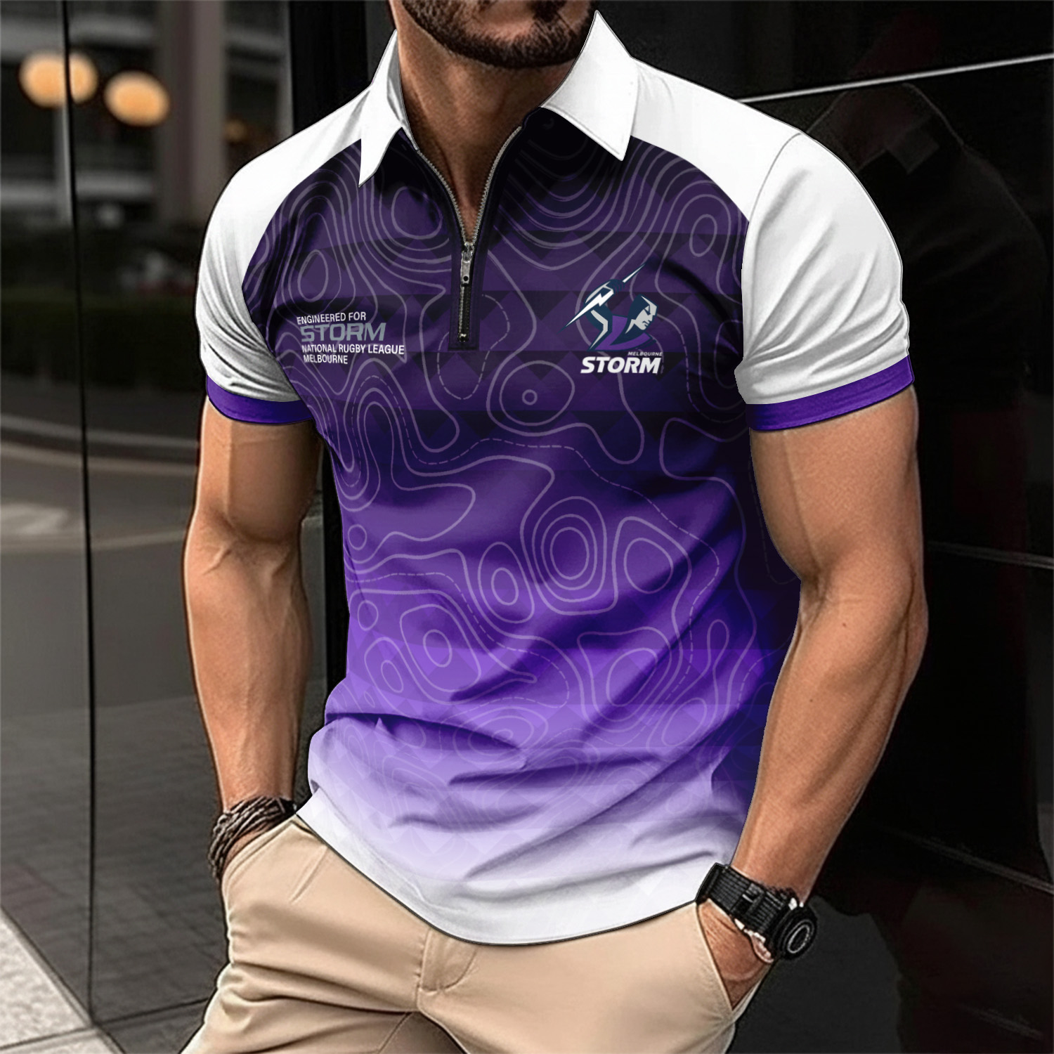 Auspiritmerch Melbourne Storm Personalized Zip Polo Shirt Gift For Fans