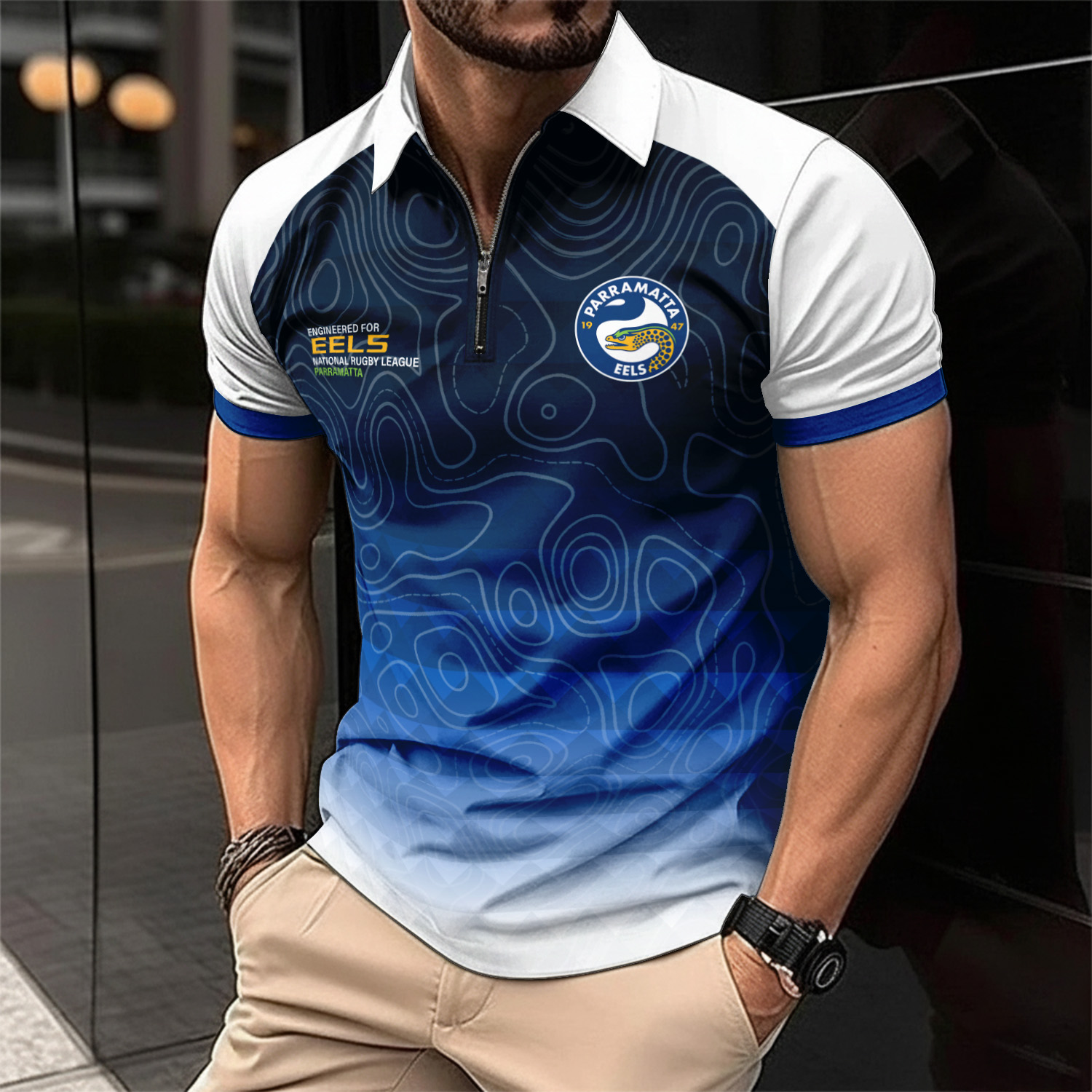 Auspiritmerch Parramatta Eels Personalized Zip Polo Shirt Gift For Fans