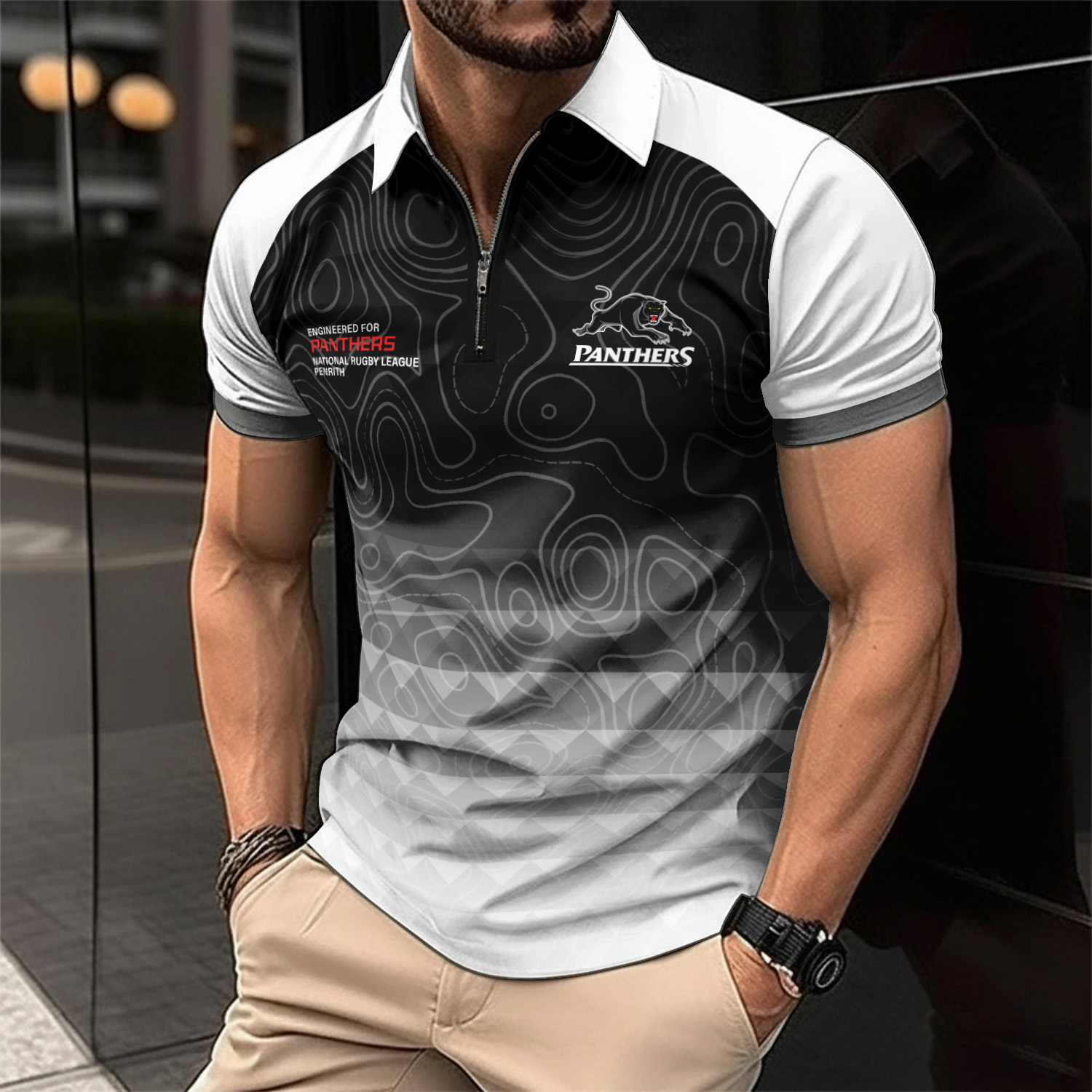 Auspiritmerch Penrith Panthers Personalized Zip Polo Shirt Gift For Fans