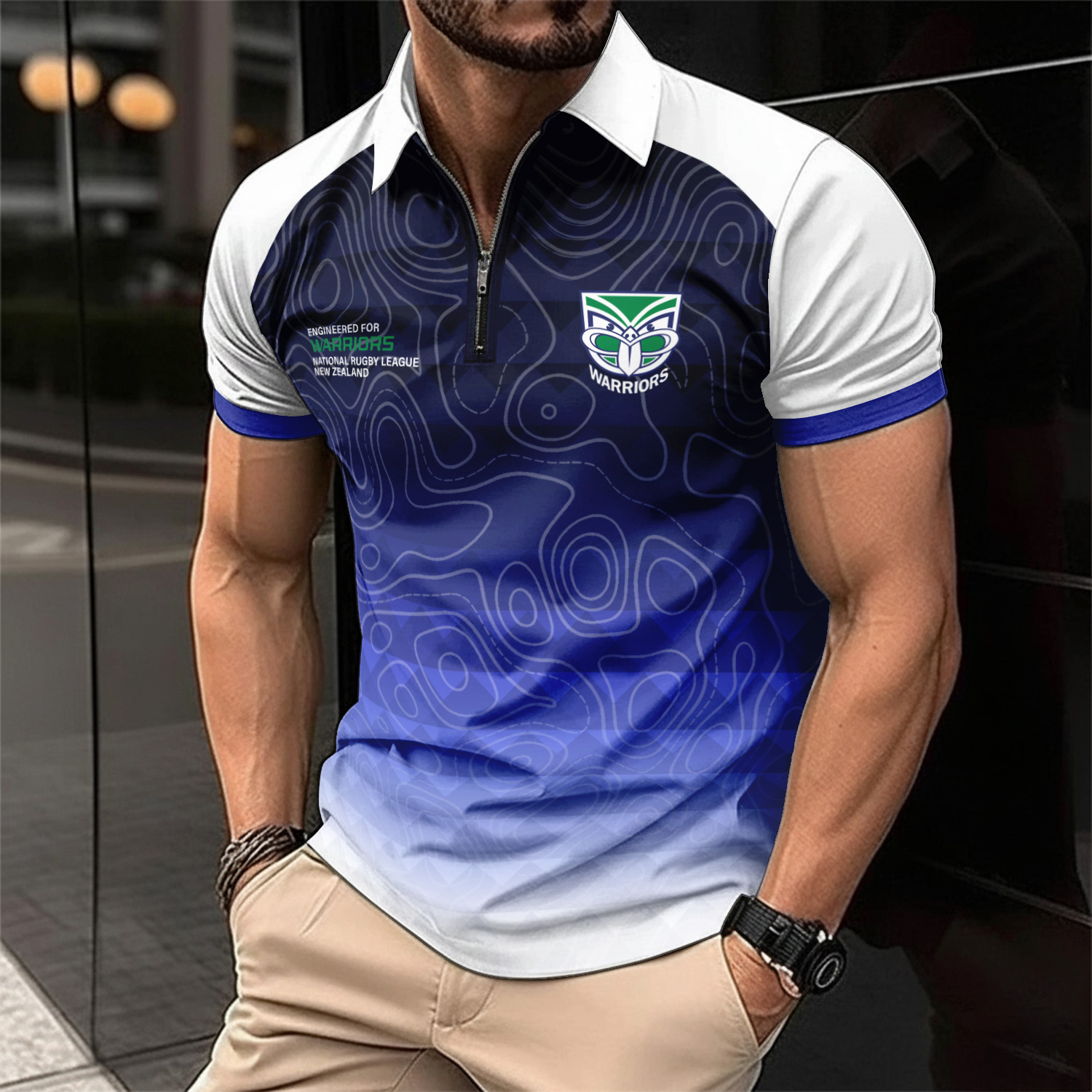 Auspiritmerch New Zealand Warriors Personalized Zip Polo Shirt Gift For Fans