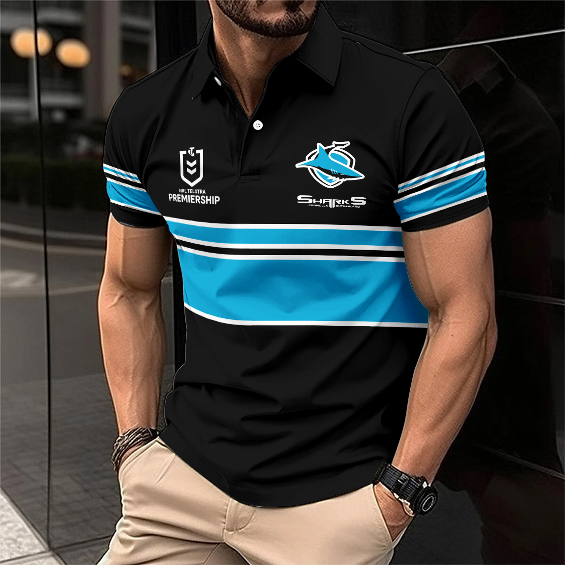Auspiritmerch Cronulla-Sutherland Sharks Personalized Polo Shirt Gift For Fans
