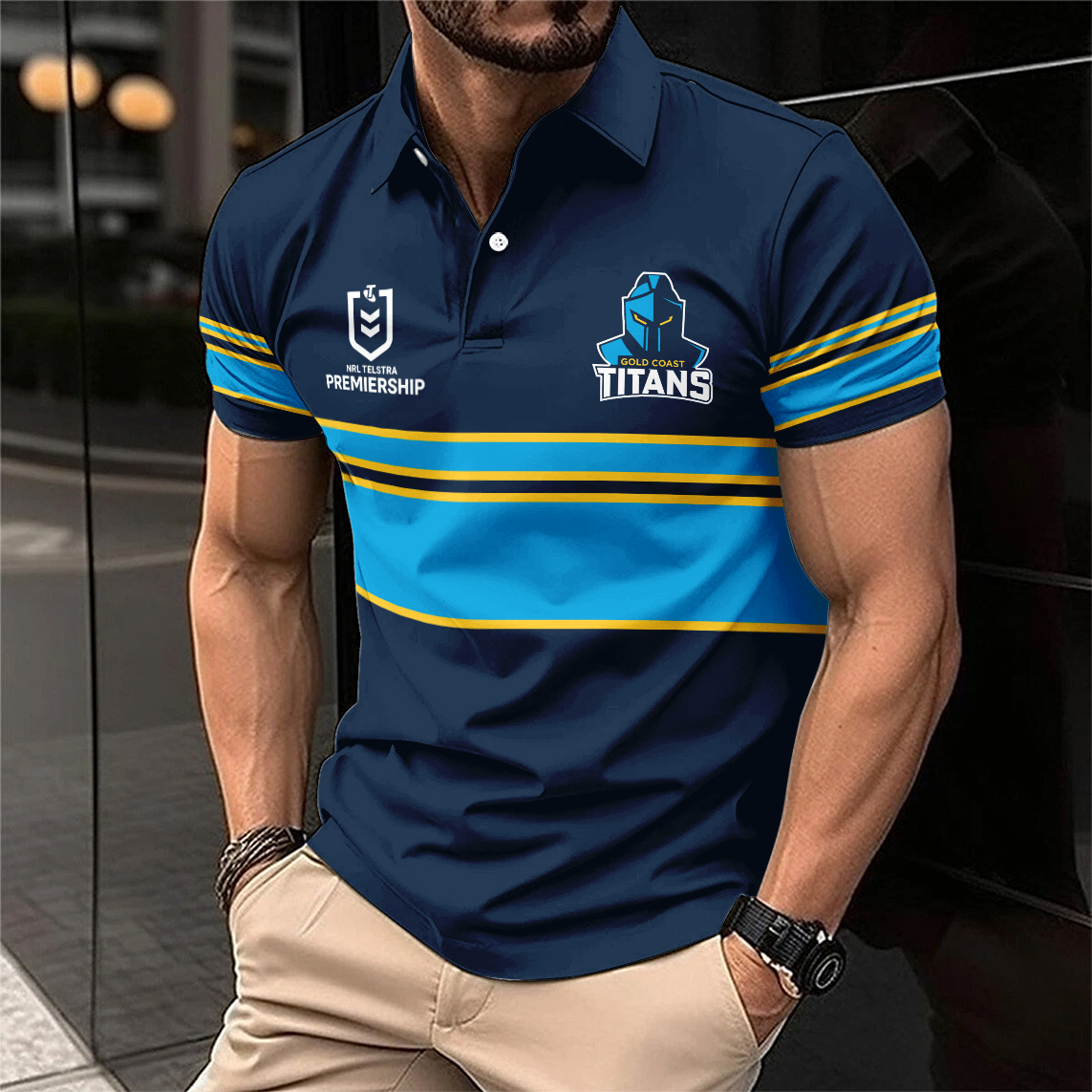 Auspiritmerch Gold Coast Titans Personalized Polo Shirt Gift For Fans