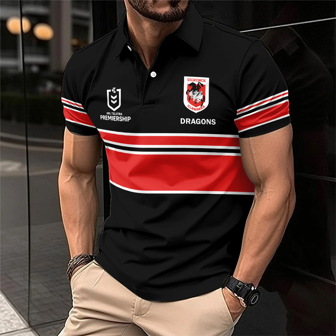 Auspiritmerch St. George Illawarra Dragons Personalized Polo Shirt Gift For Fans