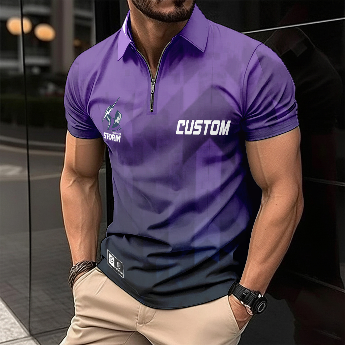 Auspiritmerch Melbourne Storm Personalized Zip Polo Shirt Gift For Fans