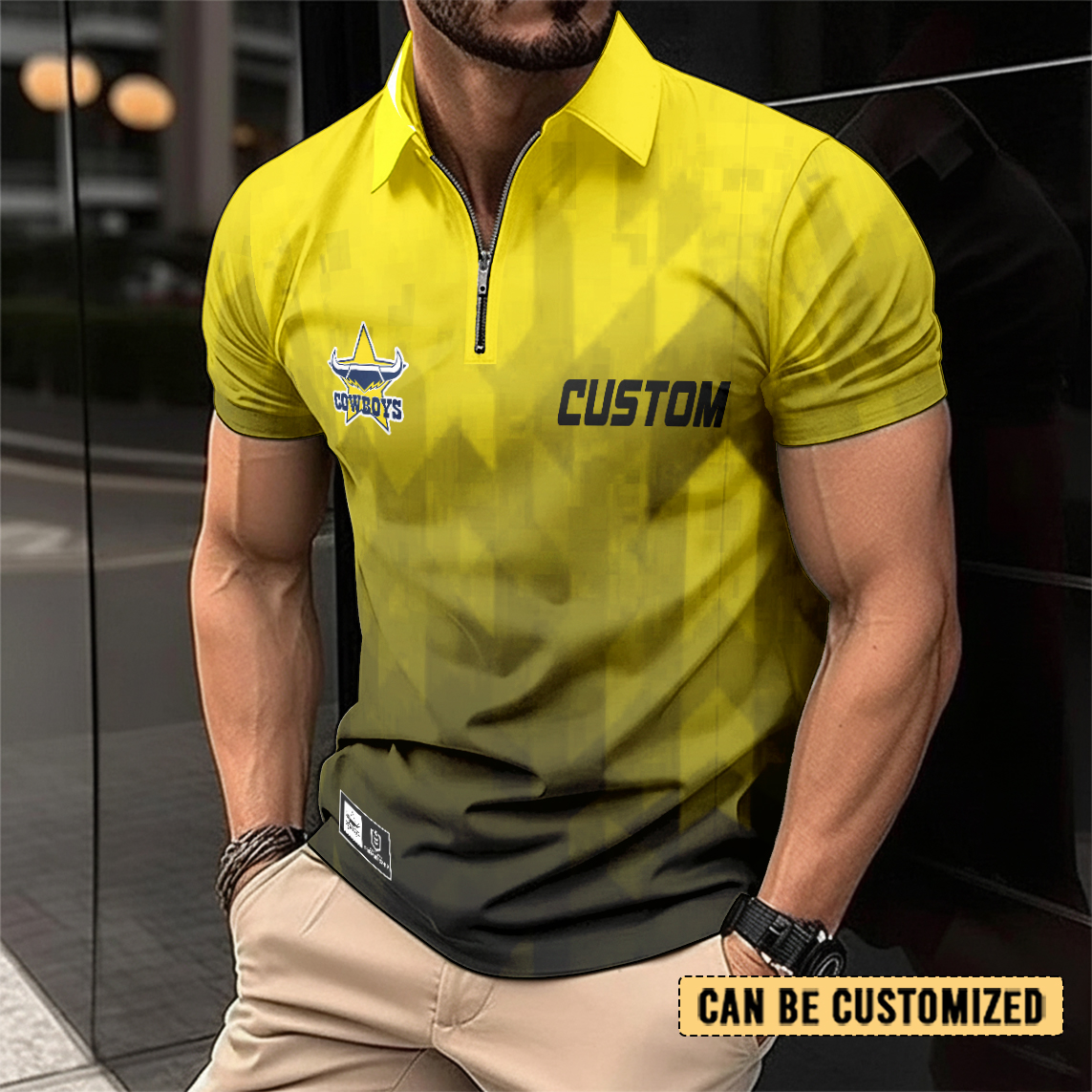 Auspiritmerch North Queensland Cowboys Personalized Zip Polo Shirt Gift For Fans