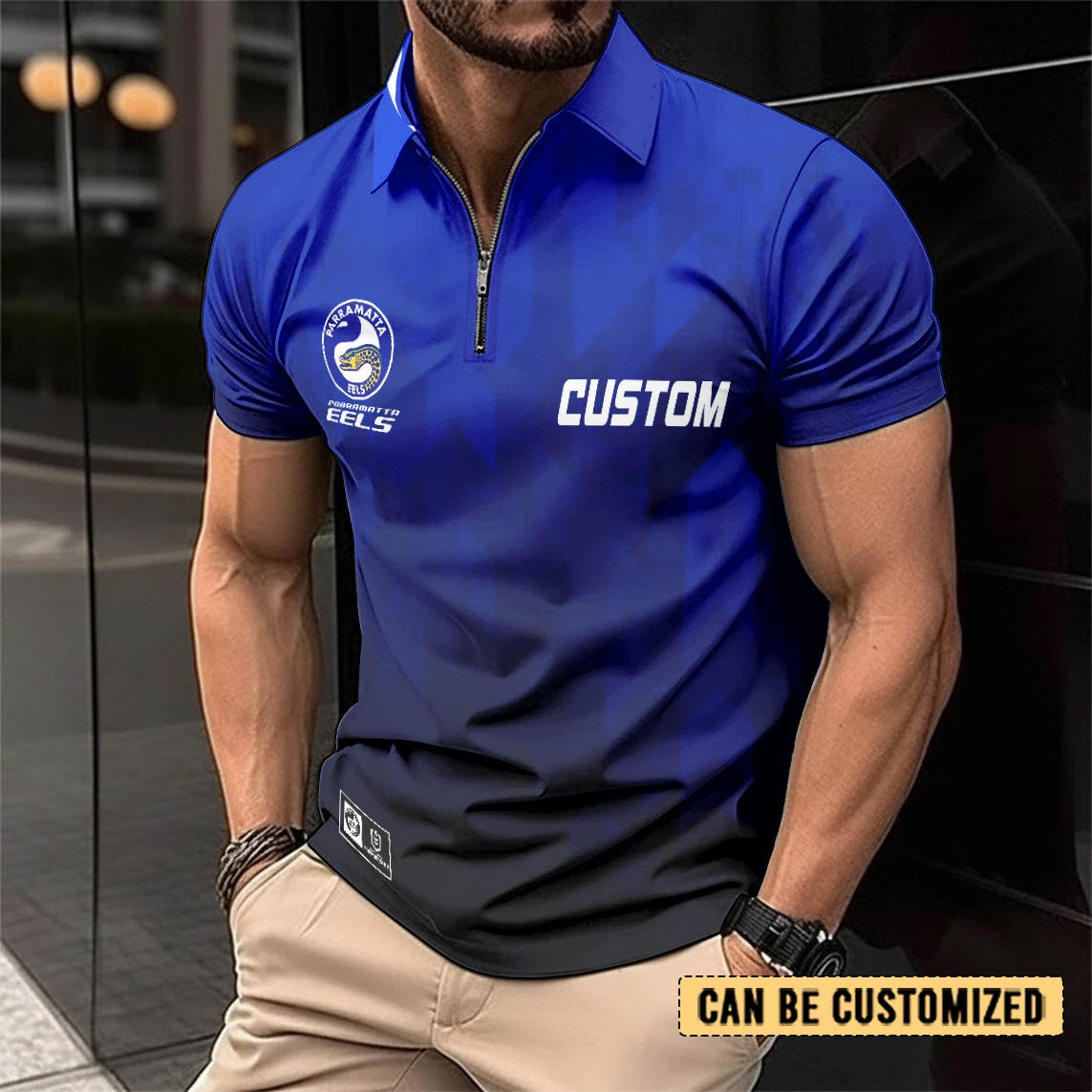 Auspiritmerch Parramatta Eels Personalized Zip Polo Shirt Gift For Fans