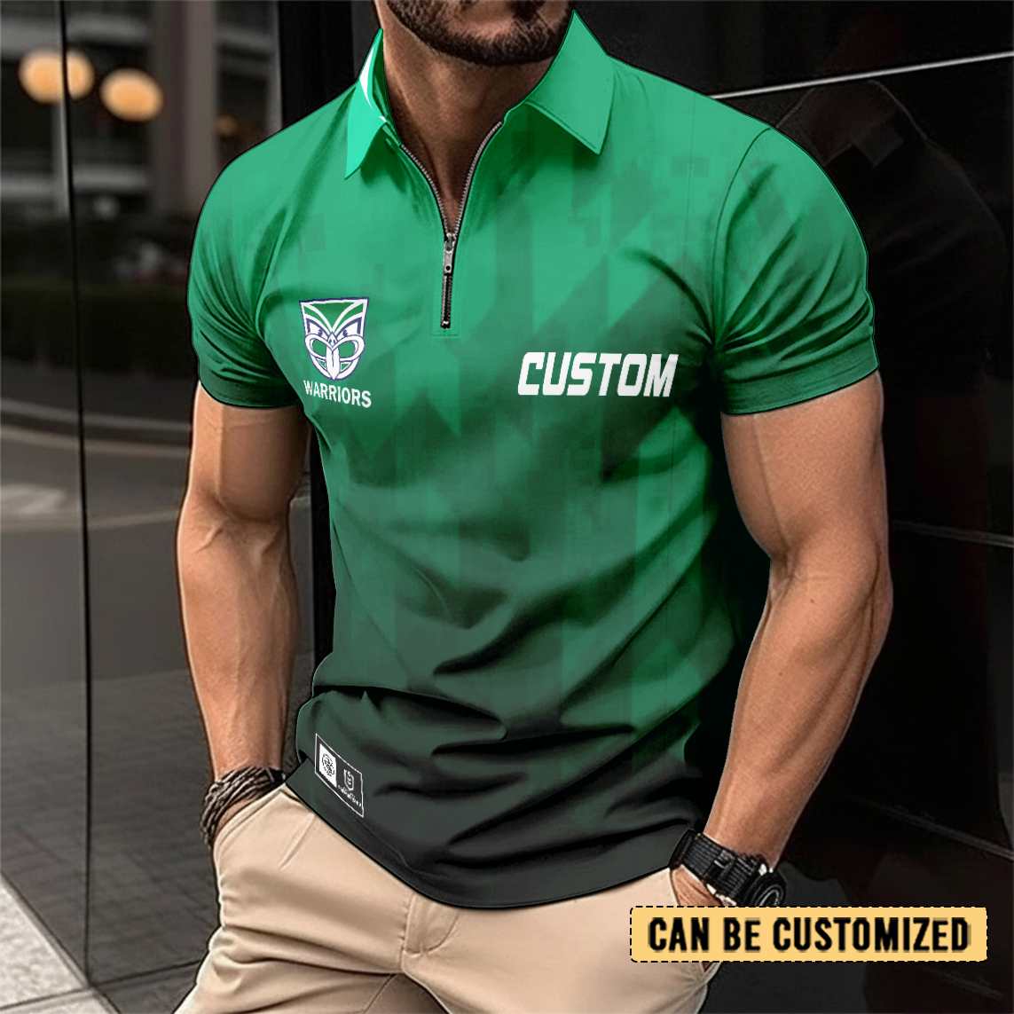 Auspiritmerch New Zealand Warriors Personalized Zip Polo Shirt Gift For Fans