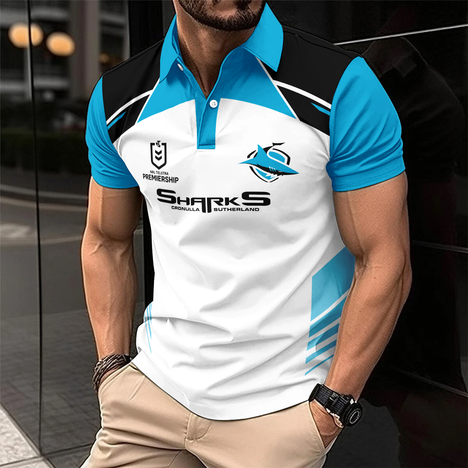 Auspiritmerch Cronulla-Sutherland Sharks Personalized Polo Shirt Gift For Fans